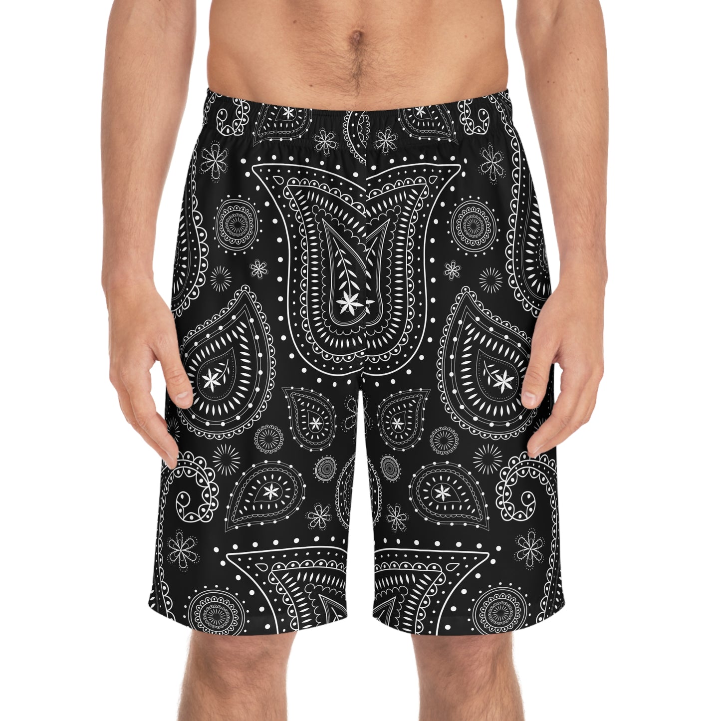Black Bandana Men's Board Shorts (AOP)