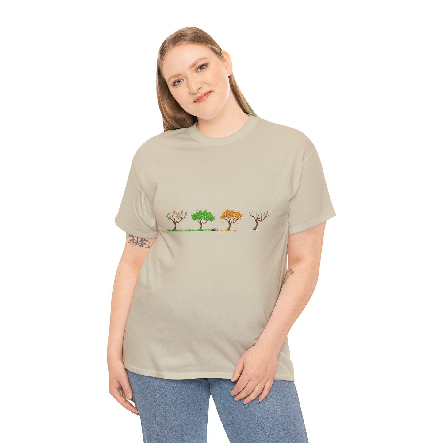Fall Autumn Trees 01 - Unisex Heavy Cotton Tee