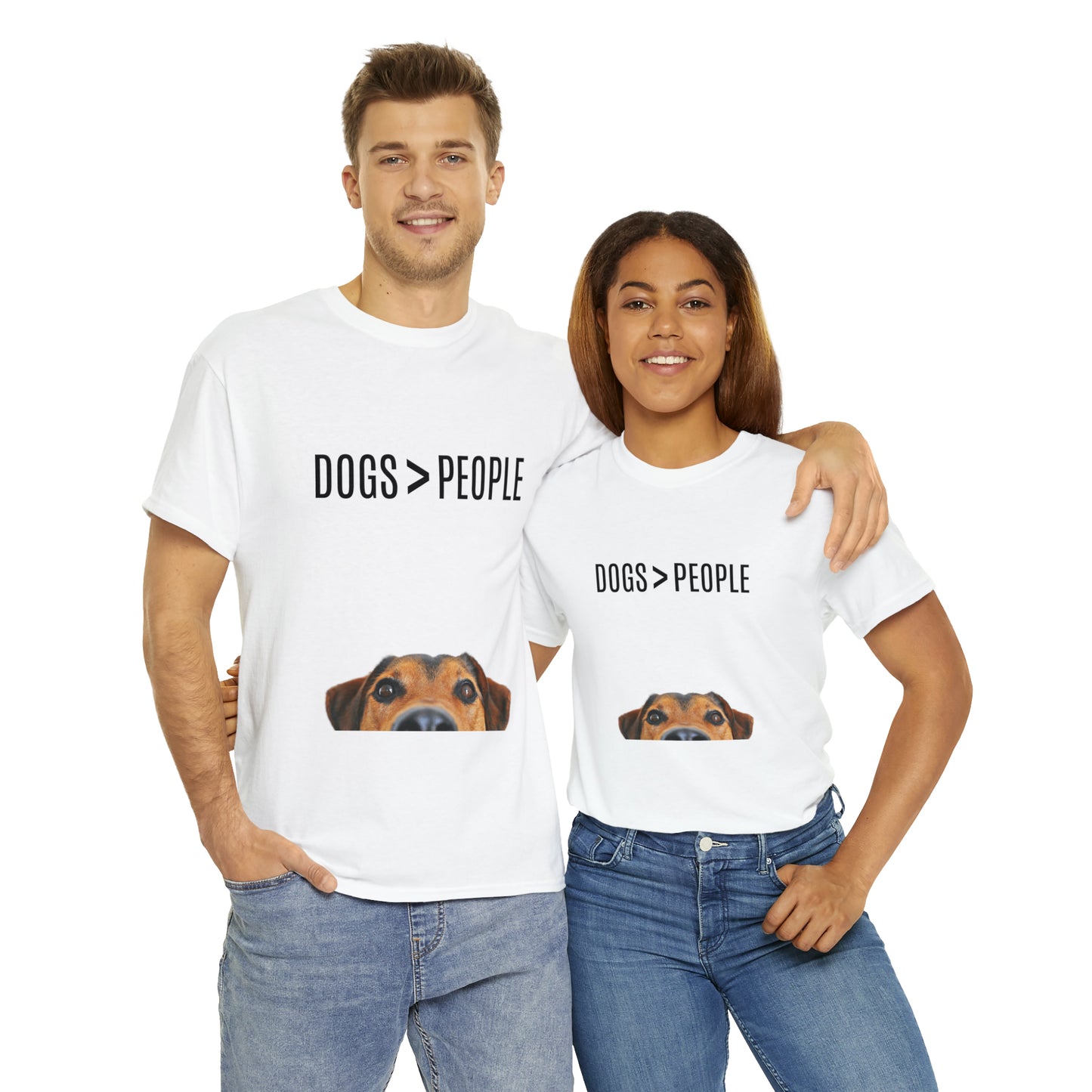 Dogs>People - Unisex Heavy Cotton Tee