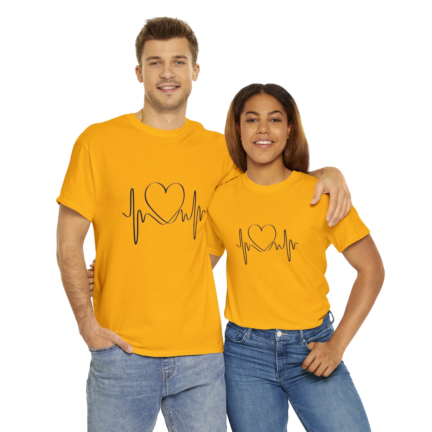 Halloween Scary Heart lines - Unisex Heavy Cotton Tee