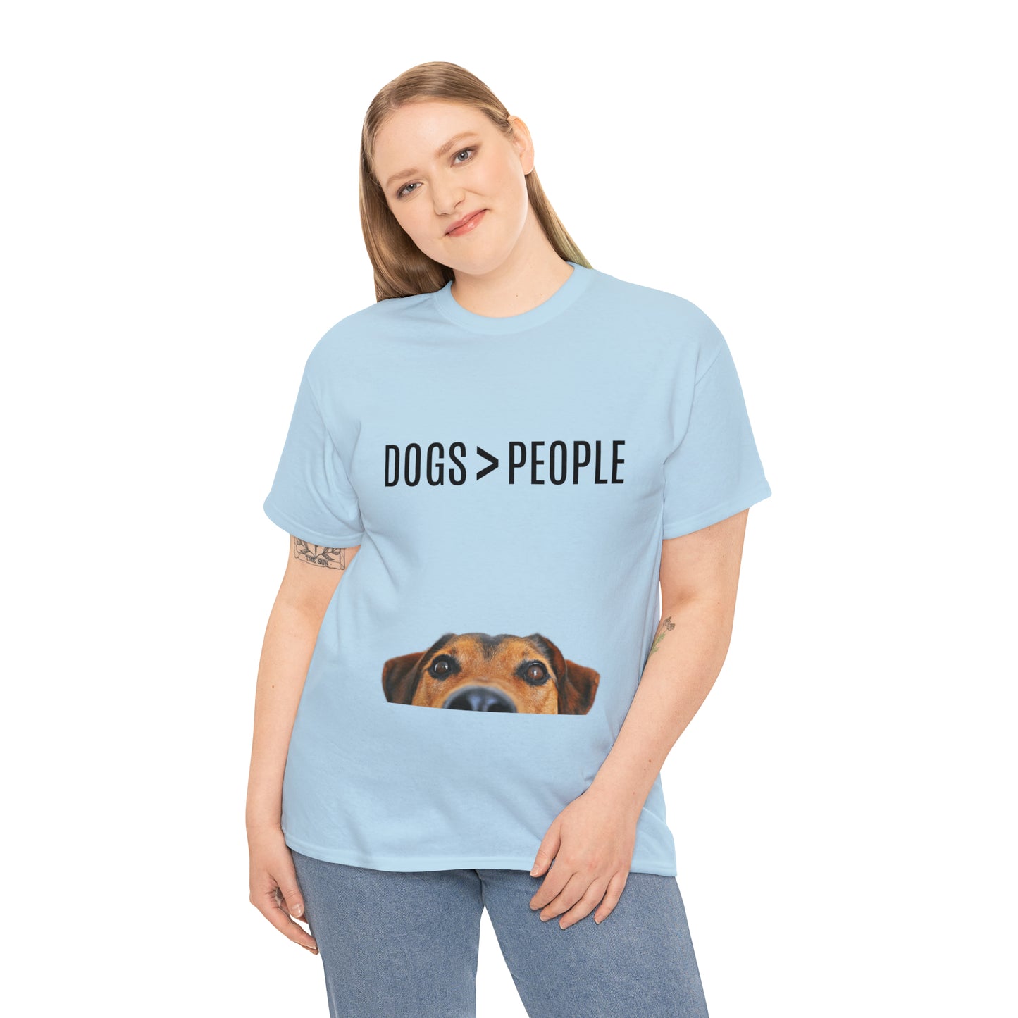 Dogs>People - Unisex Heavy Cotton Tee