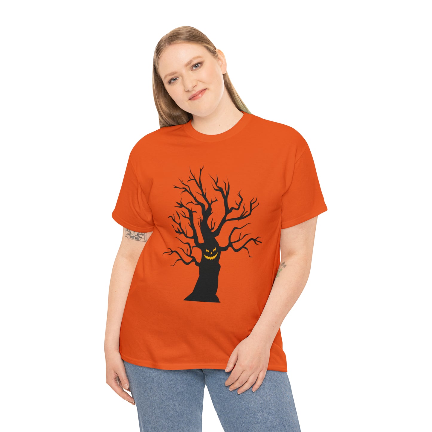 Halloween Scary Tree 03 - Unisex Heavy Cotton Tee