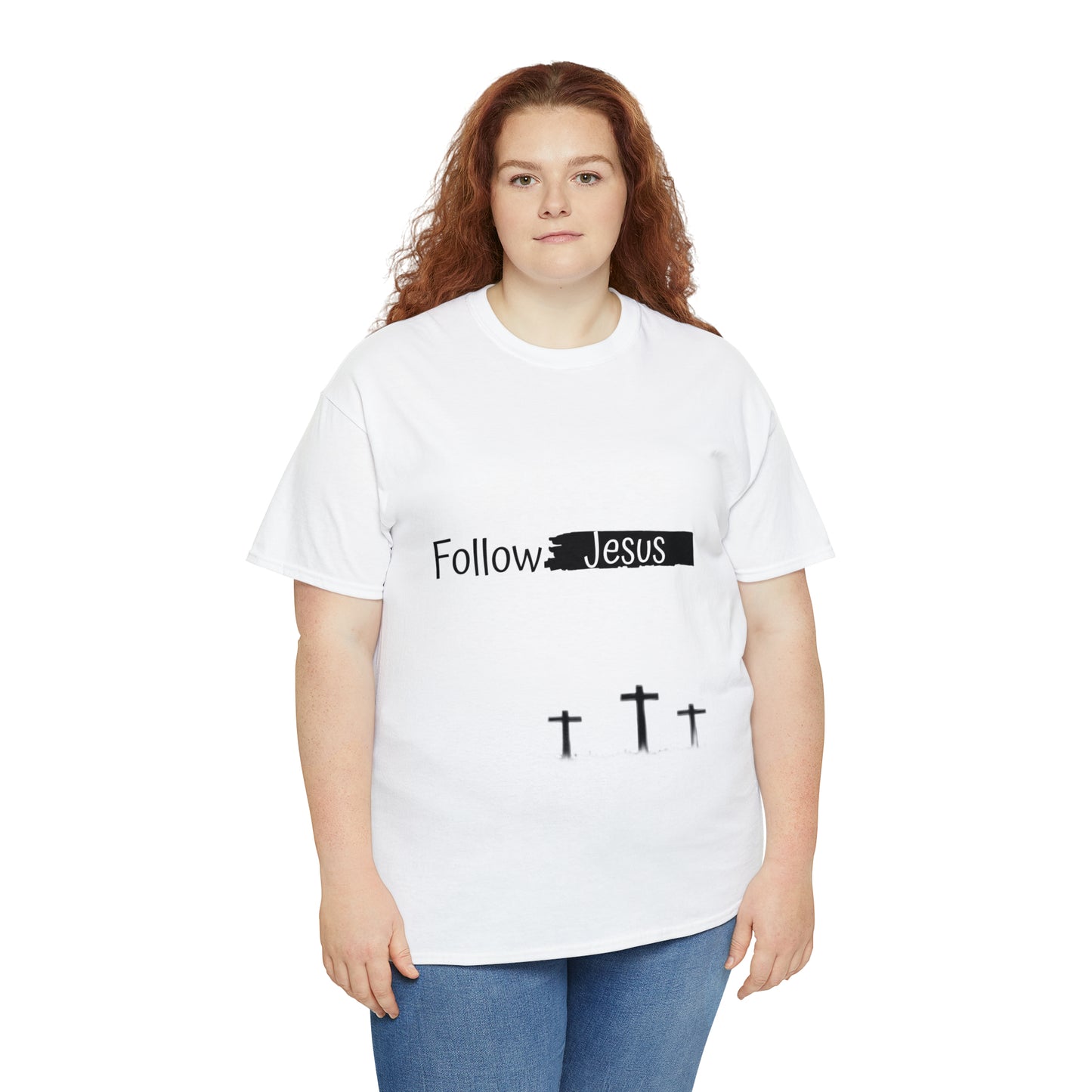 Follow Jesus01 Christian tshirt - Unisex Heavy Cotton Tee