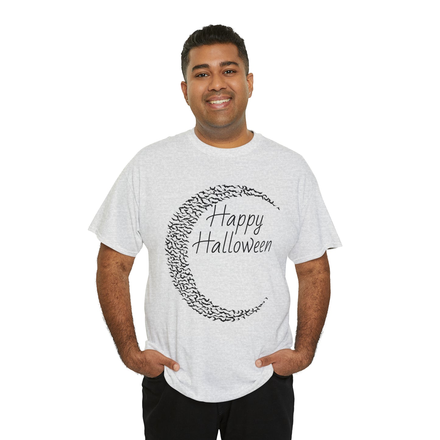 Halloween Moon Bats - Unisex Heavy Cotton Tee