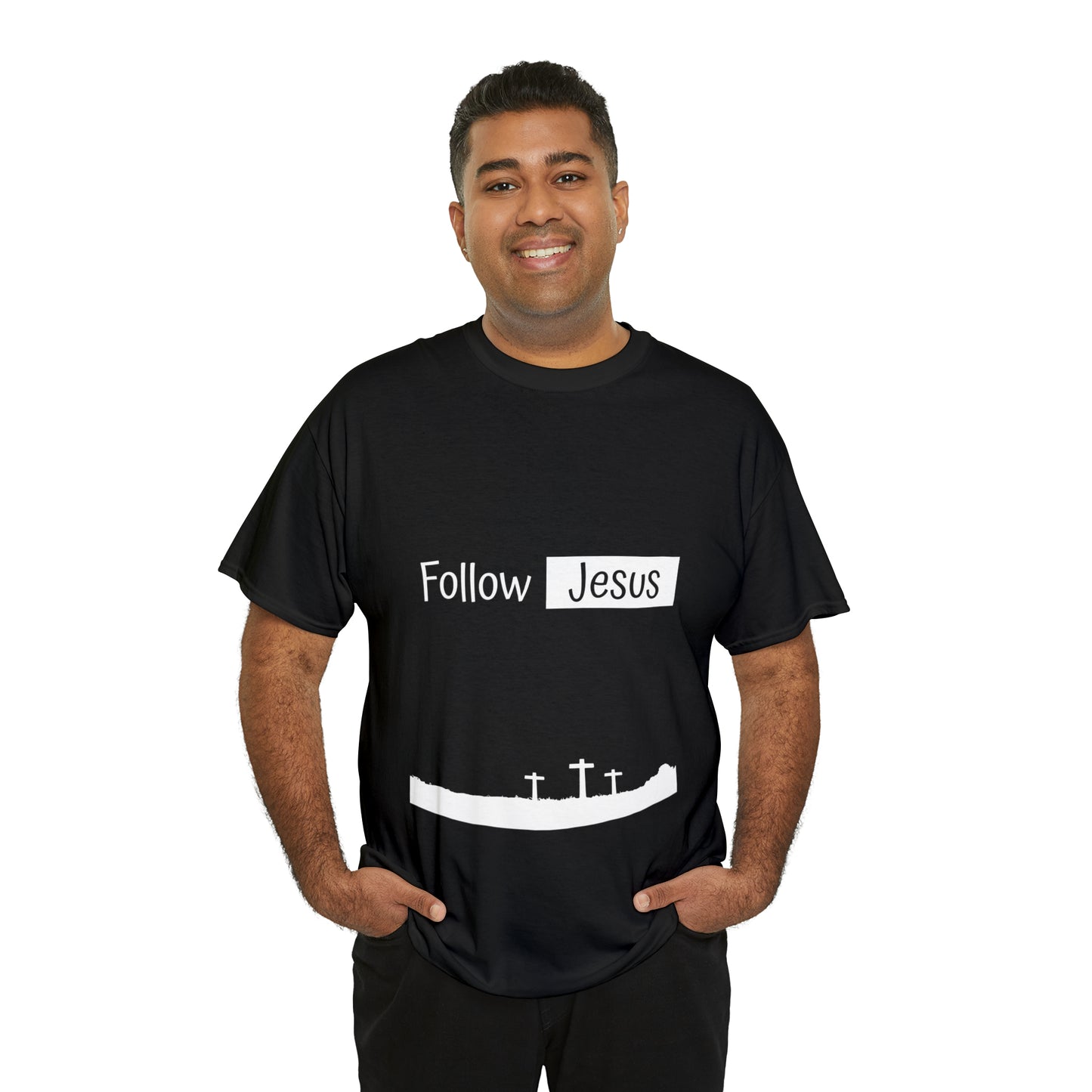 Follow Jesus01 Christian tshirt - Unisex Heavy Cotton Tee