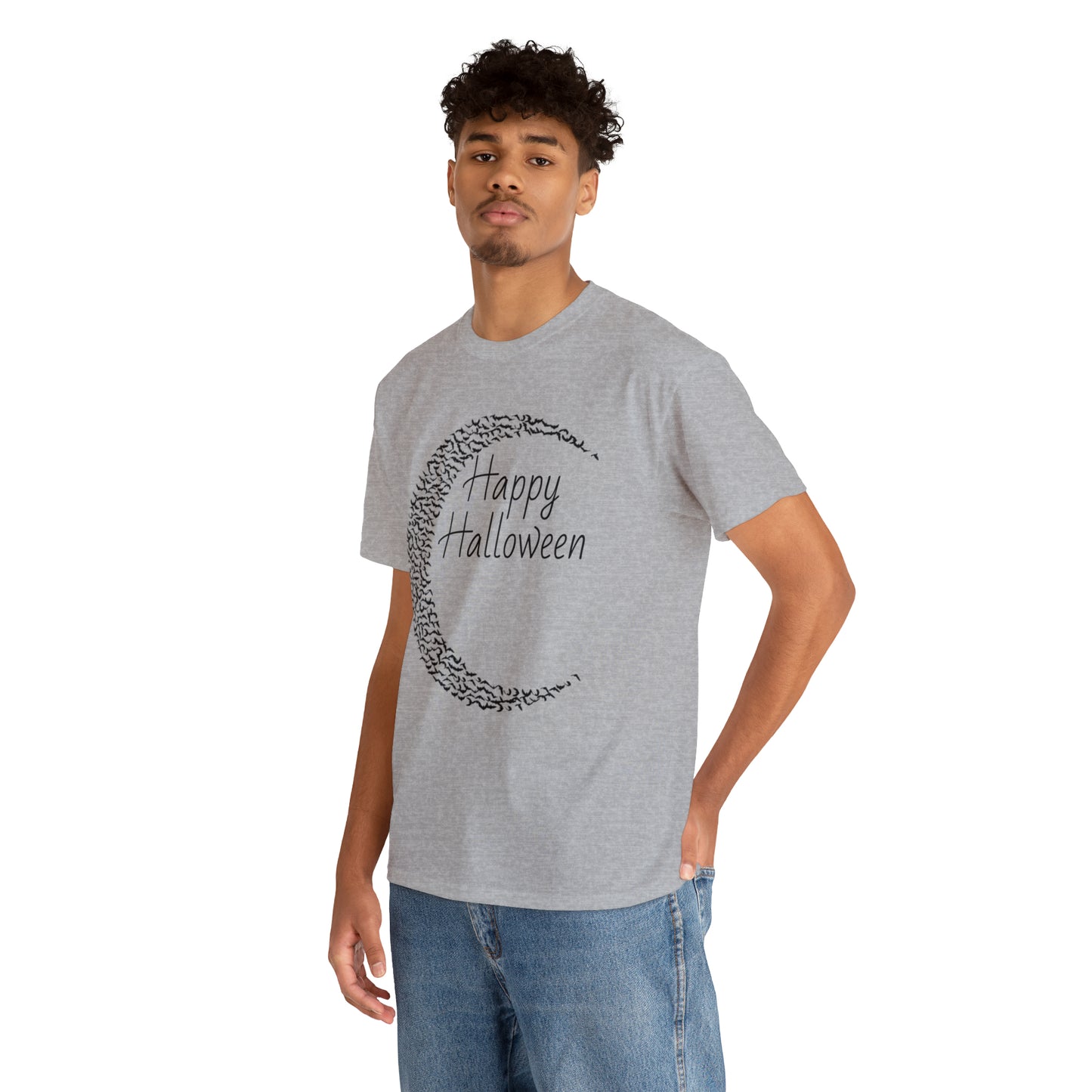 Halloween Moon Bats - Unisex Heavy Cotton Tee