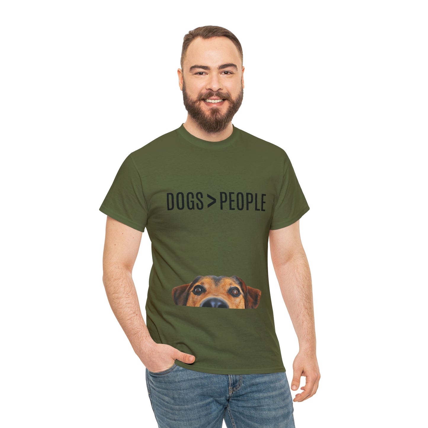 Dogs>People - Unisex Heavy Cotton Tee