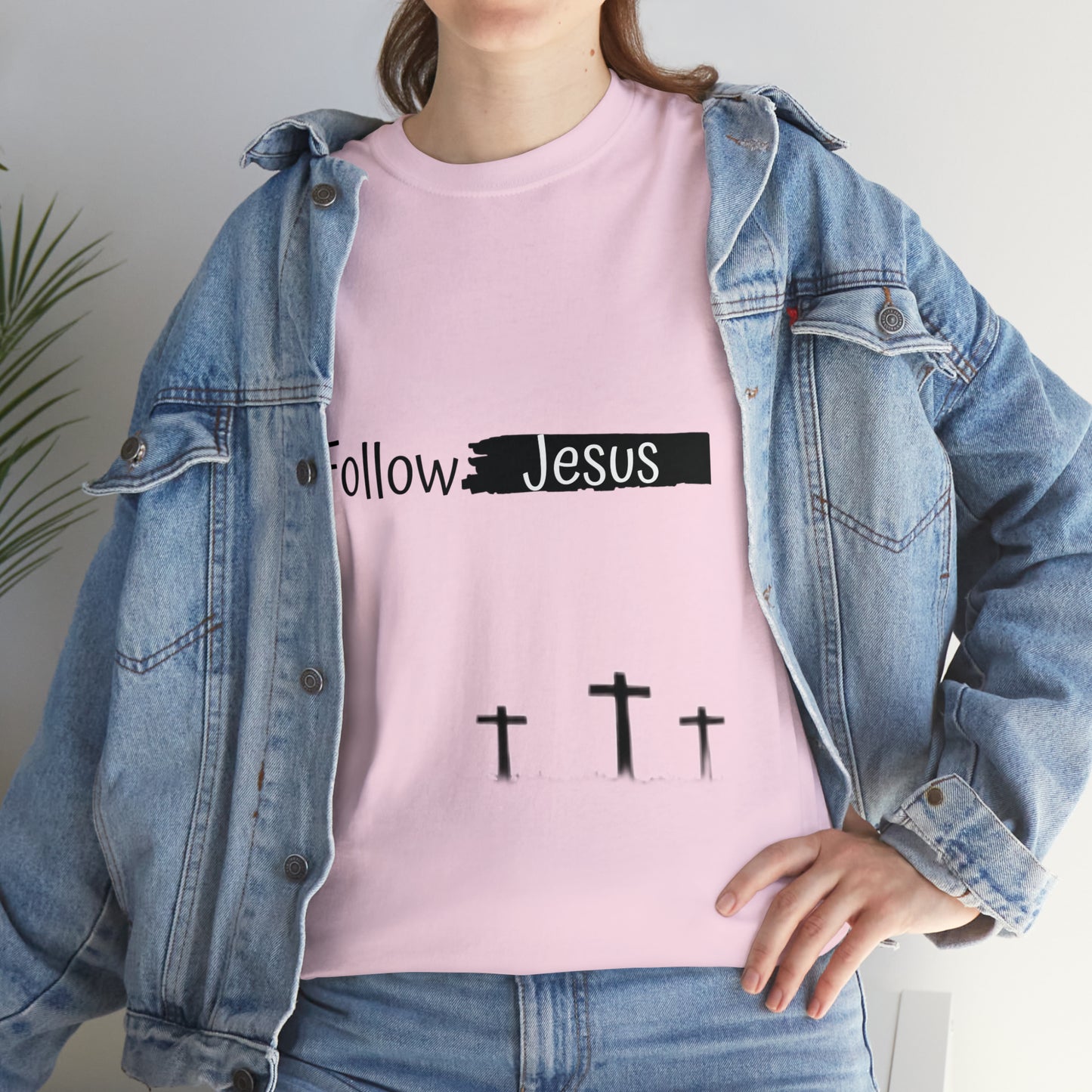 Follow Jesus01 Christian tshirt - Unisex Heavy Cotton Tee