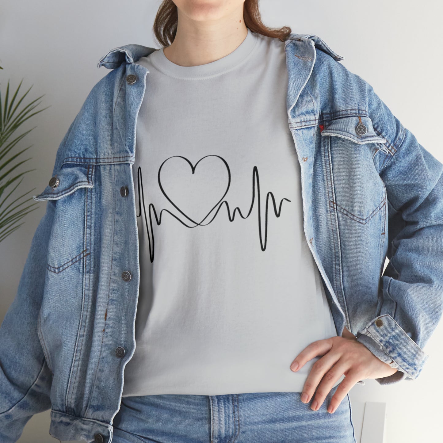 Halloween Scary Heart lines - Unisex Heavy Cotton Tee