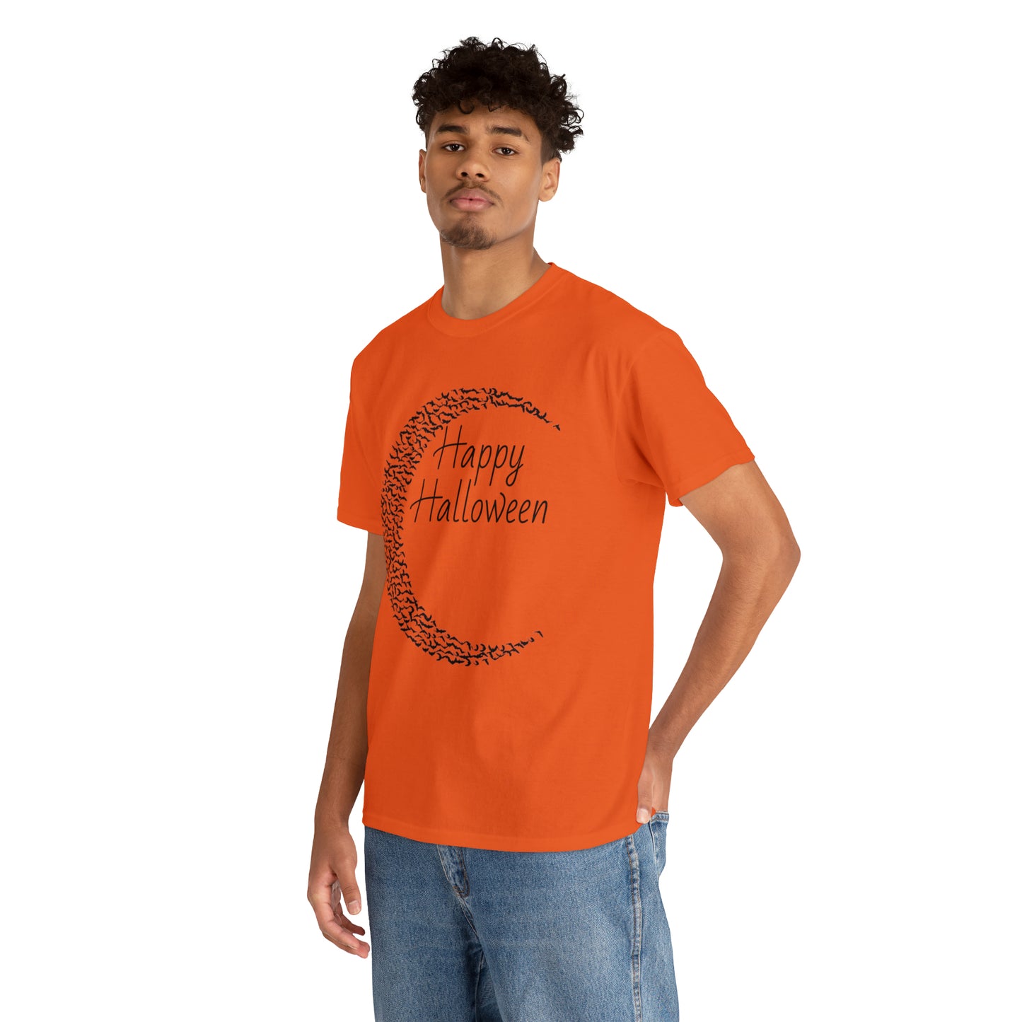 Halloween Moon Bats - Unisex Heavy Cotton Tee