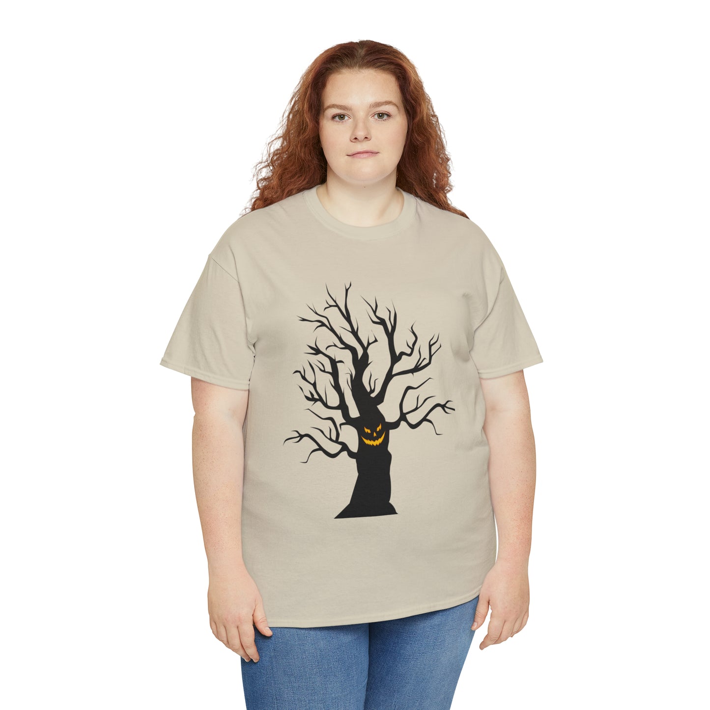 Halloween Scary Tree 03 - Unisex Heavy Cotton Tee