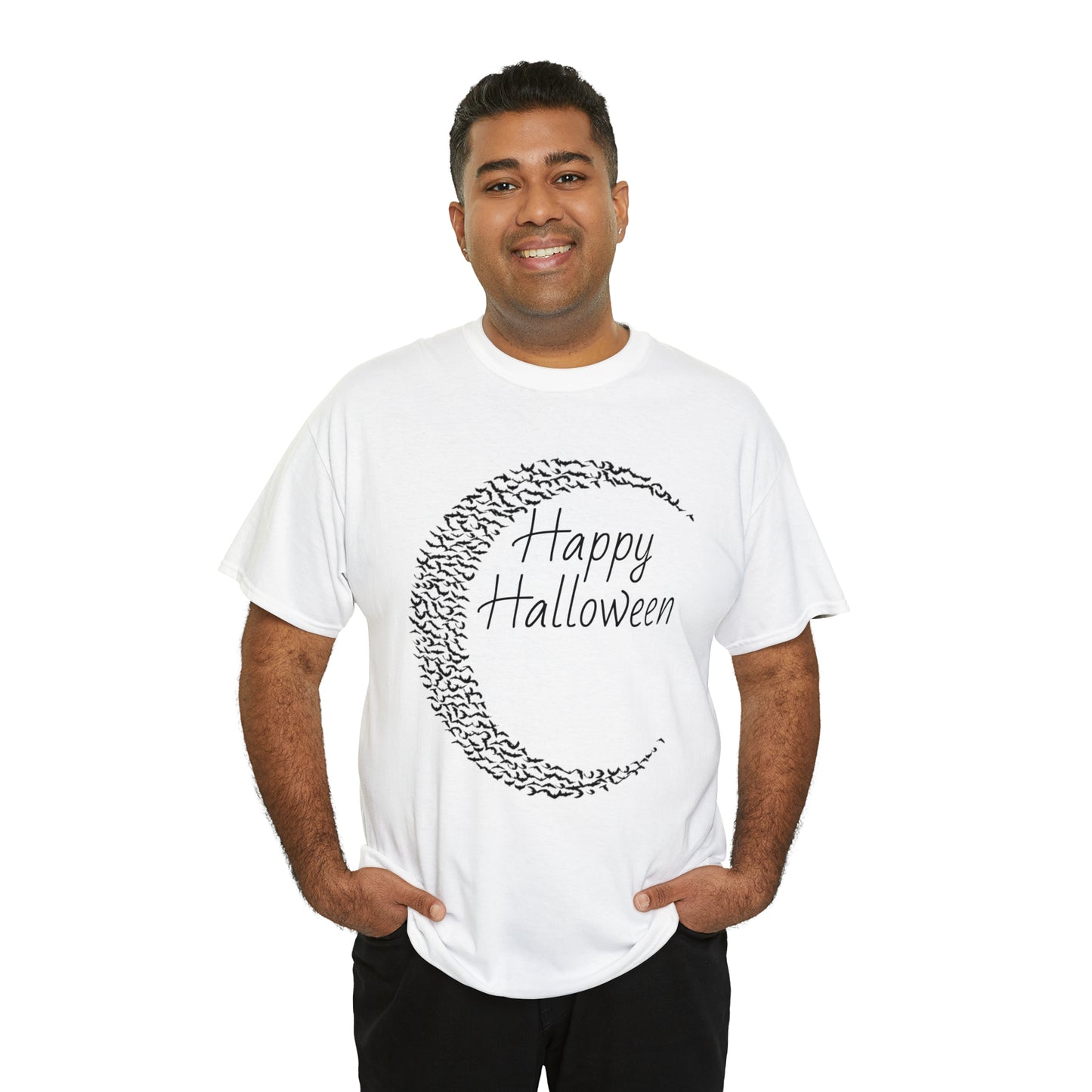 Halloween Moon Bats - Unisex Heavy Cotton Tee