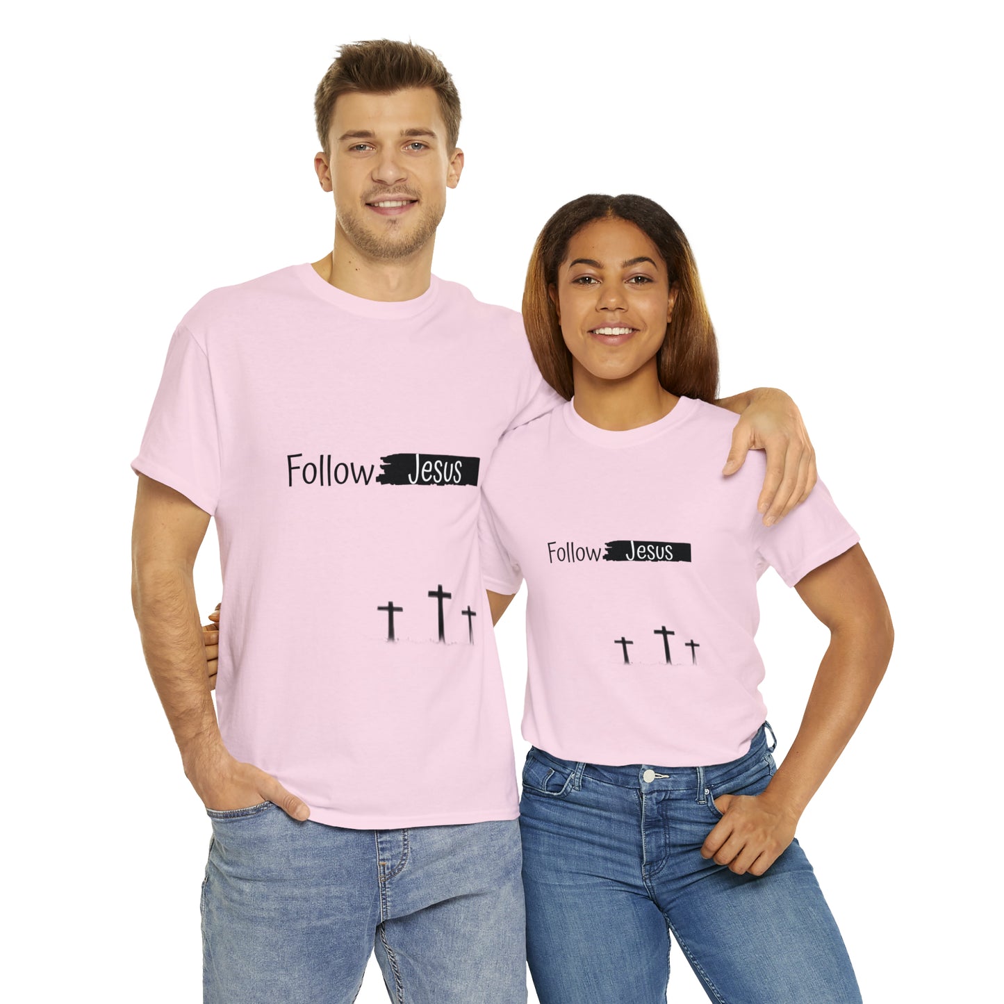Follow Jesus01 Christian tshirt - Unisex Heavy Cotton Tee