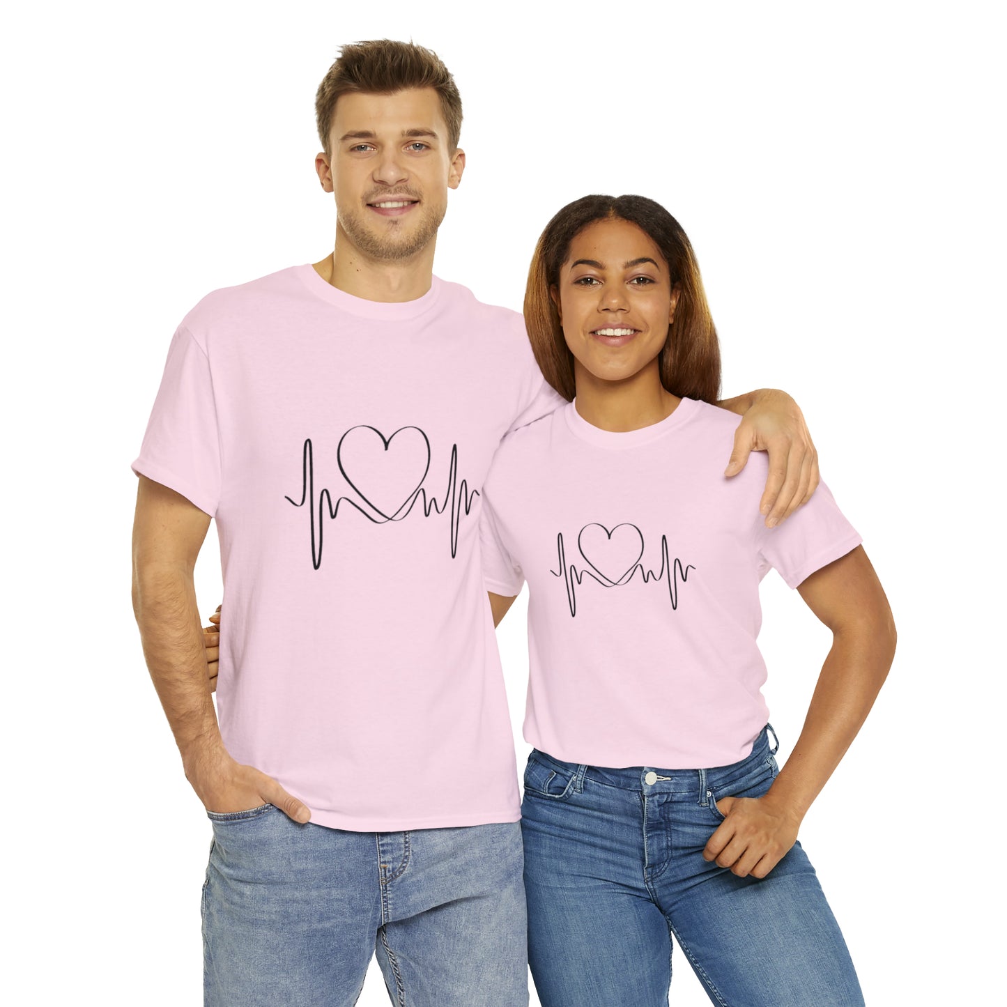 Halloween Scary Heart lines - Unisex Heavy Cotton Tee