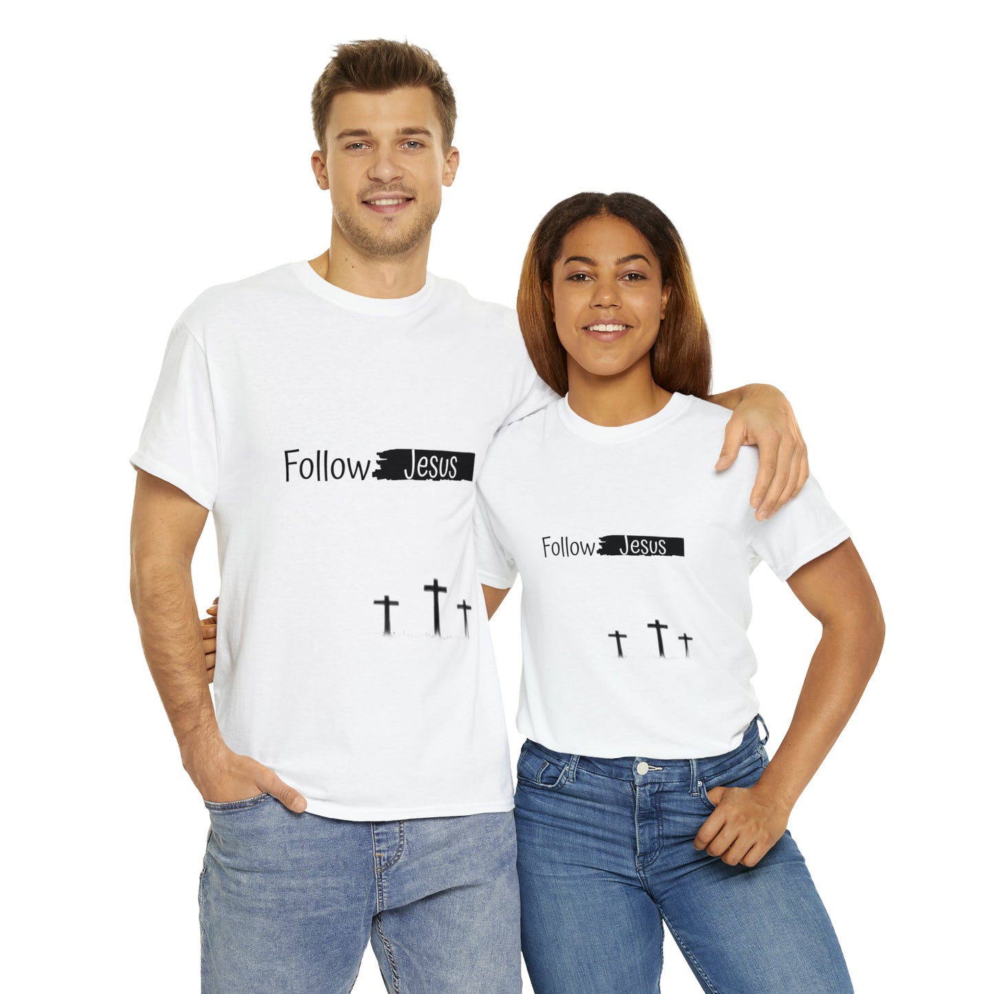 Follow Jesus01 Christian tshirt - Unisex Heavy Cotton Tee