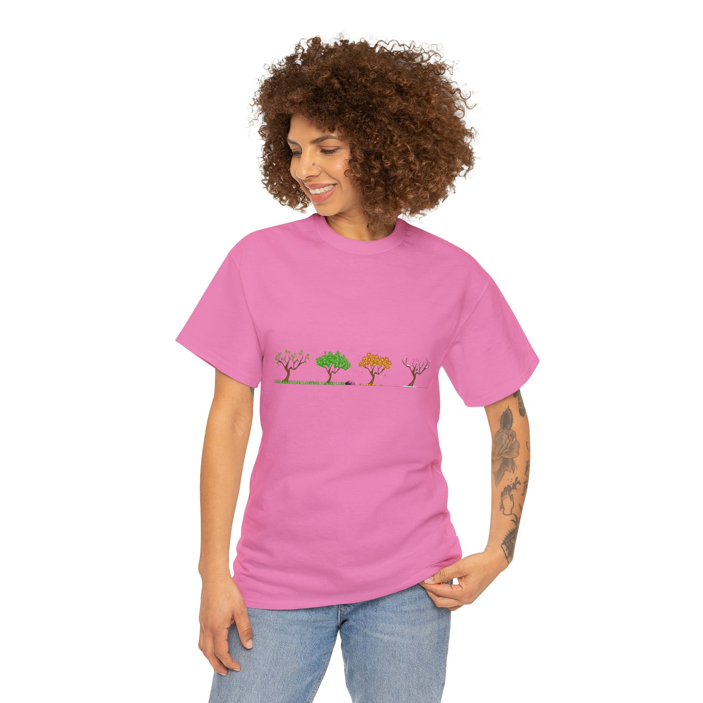 Fall Autumn Trees 01 - Unisex Heavy Cotton Tee