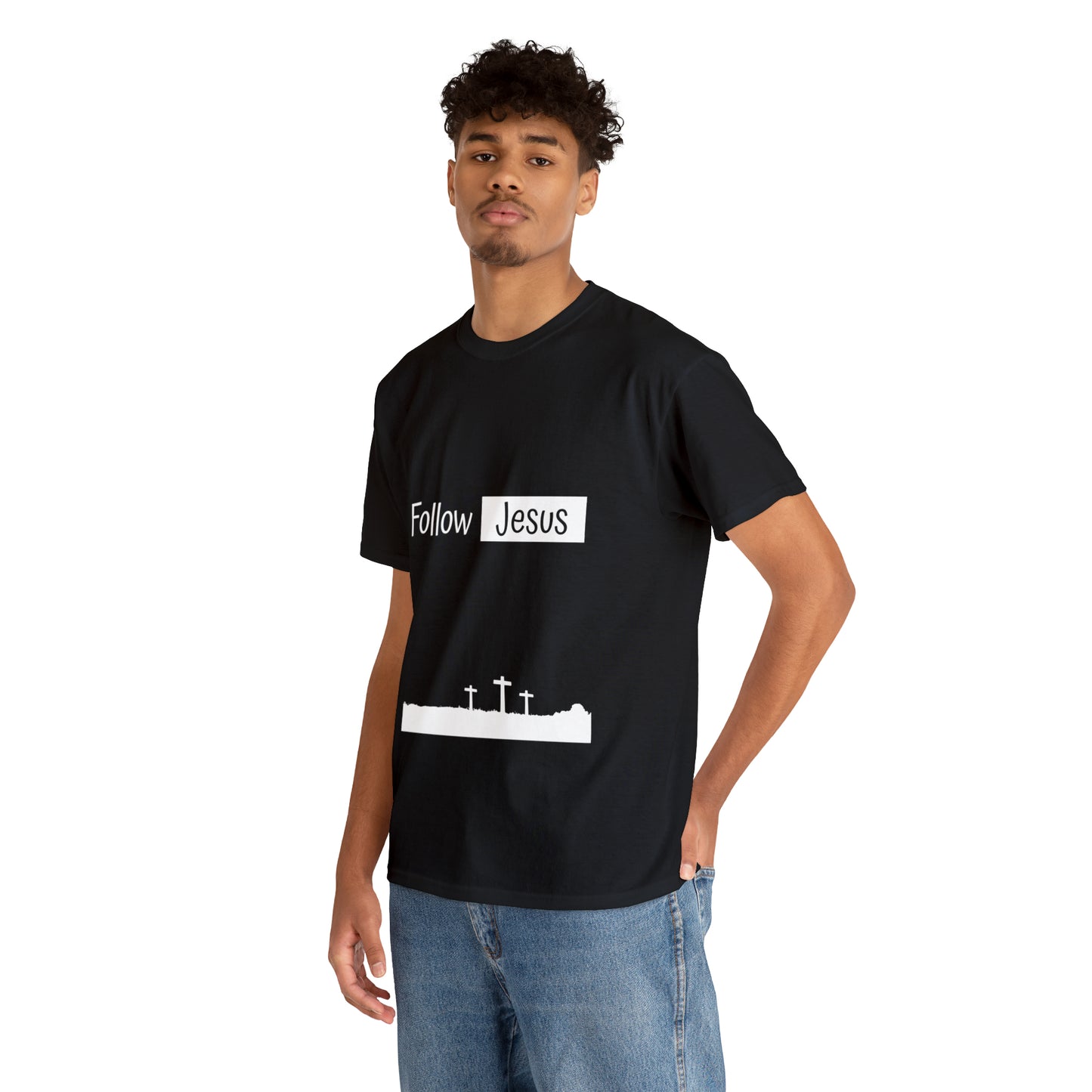 Follow Jesus01 Christian tshirt - Unisex Heavy Cotton Tee