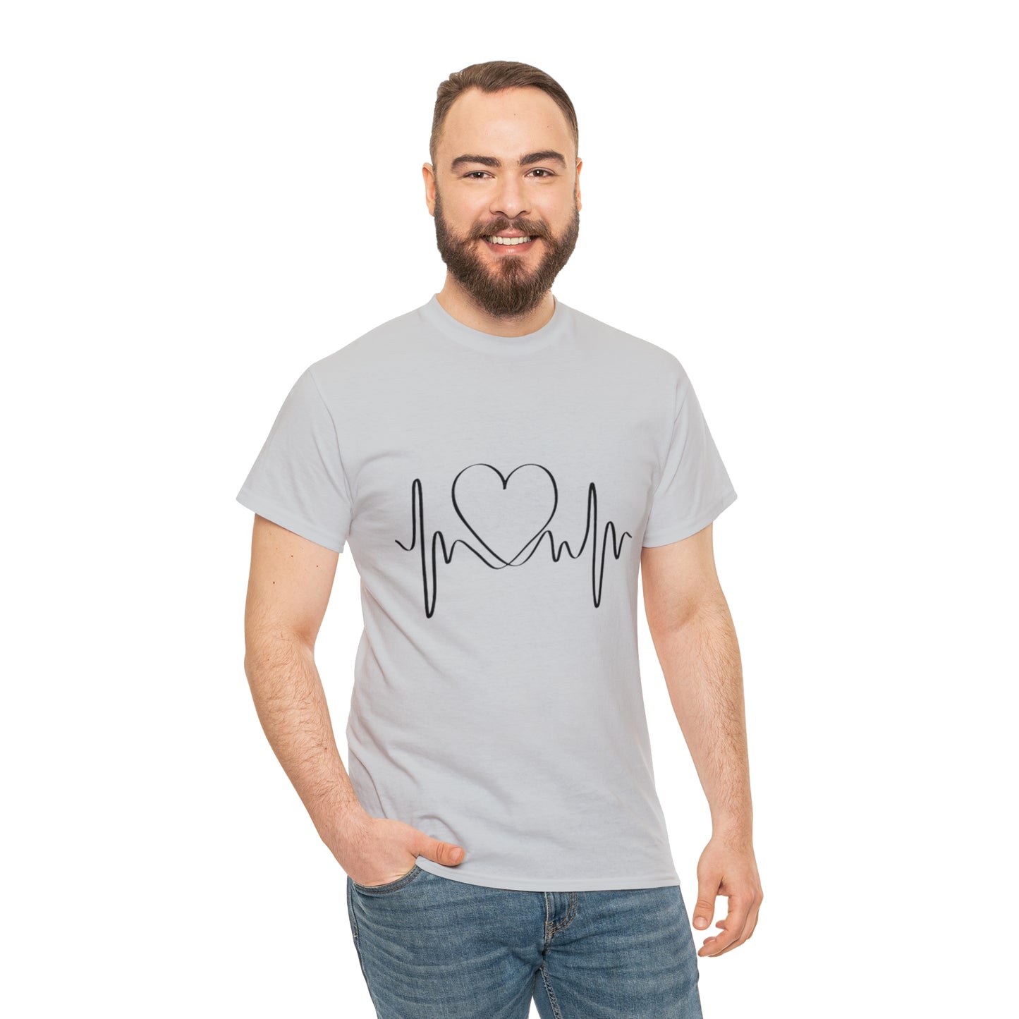 Halloween Scary Heart lines - Unisex Heavy Cotton Tee
