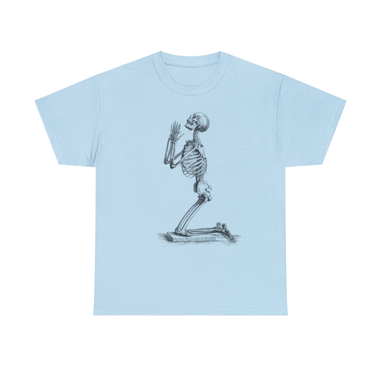 Halloween Praying Skeleton - Unisex Heavy Cotton Tee