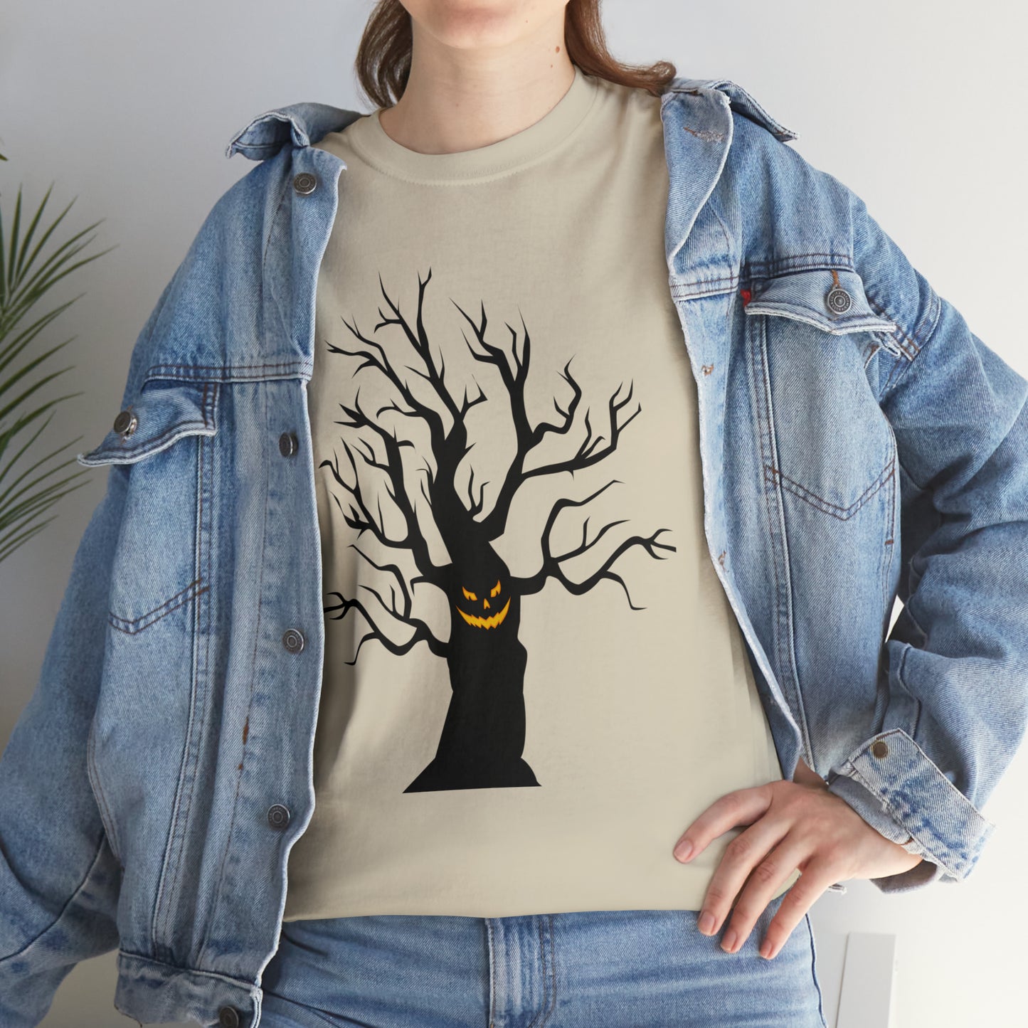 Halloween Scary Tree 03 - Unisex Heavy Cotton Tee