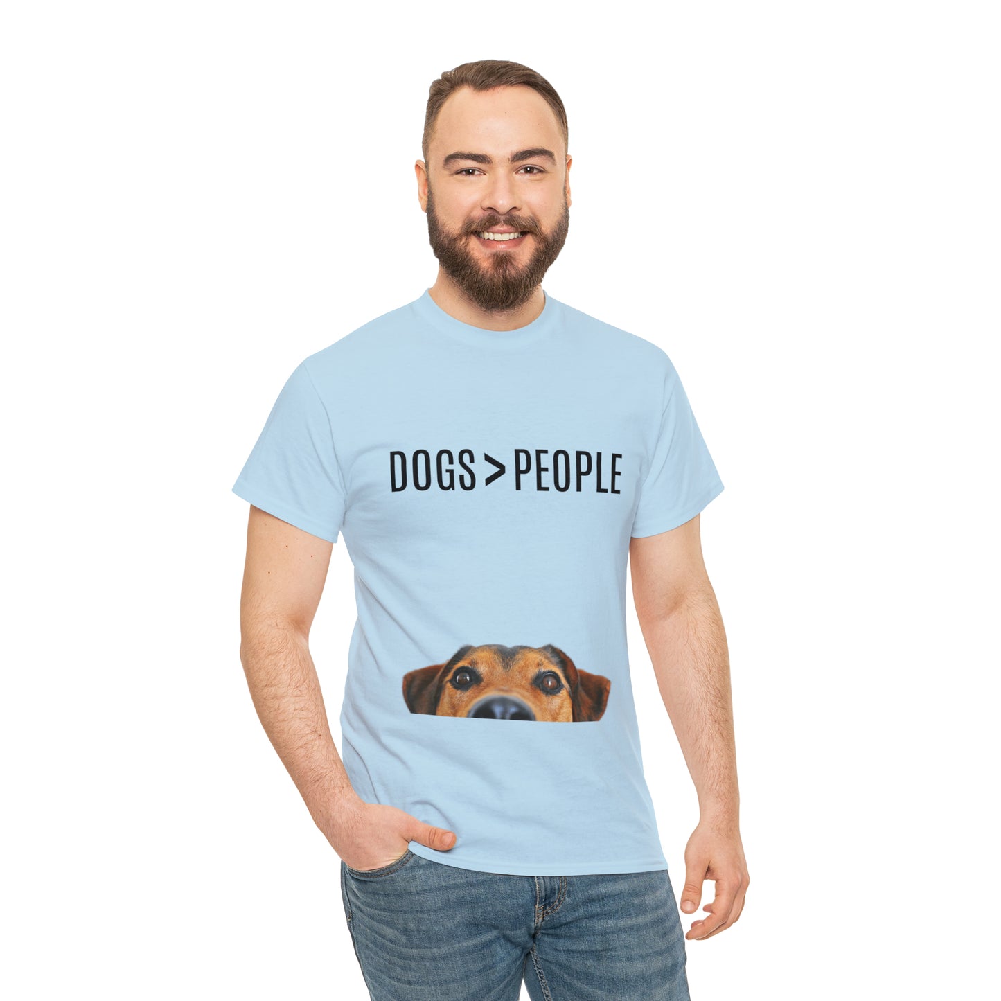 Dogs>People - Unisex Heavy Cotton Tee