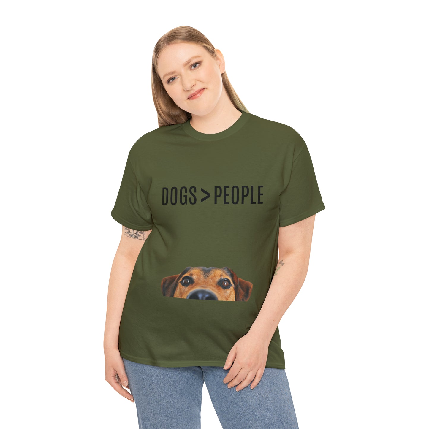 Dogs>People - Unisex Heavy Cotton Tee