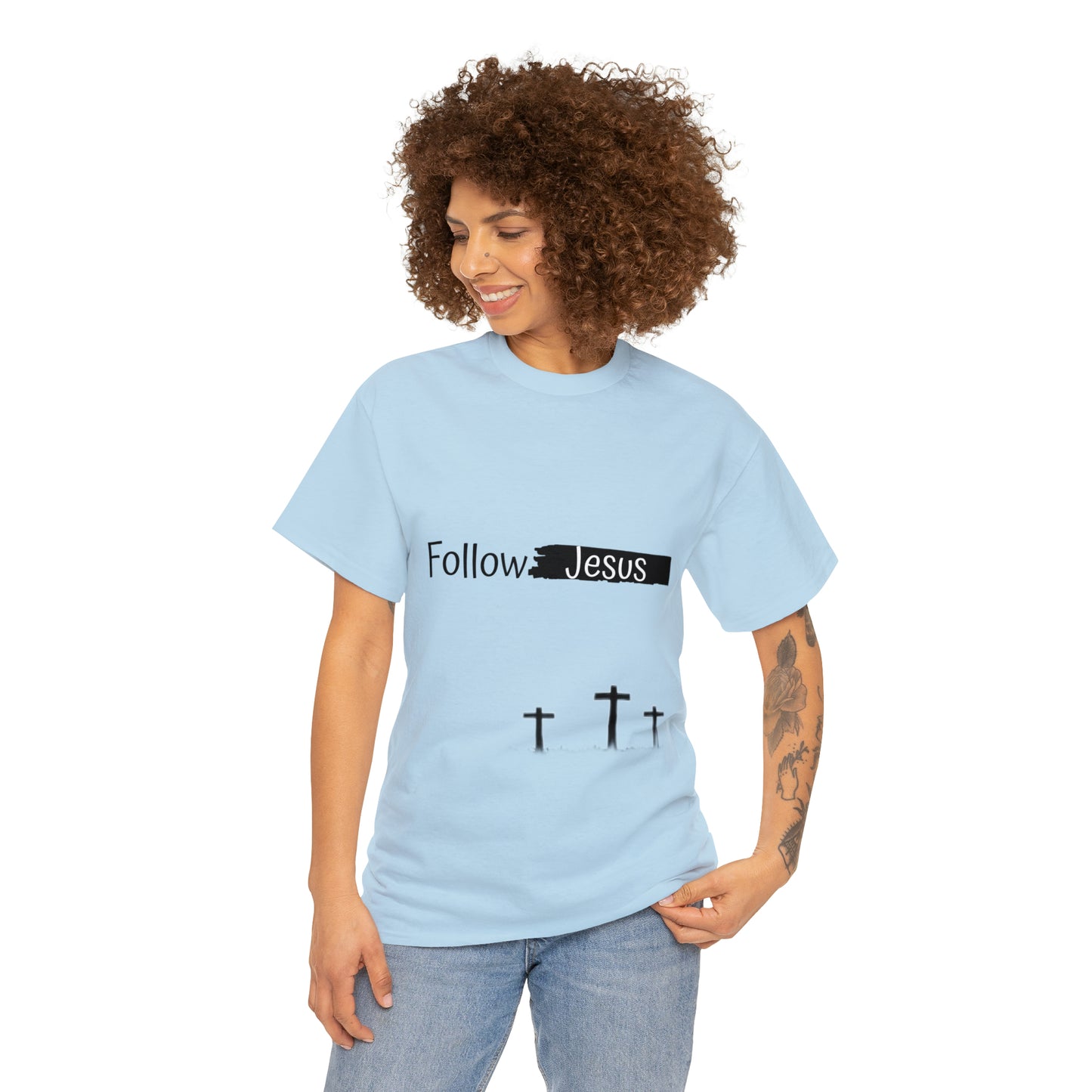 Follow Jesus01 Christian tshirt - Unisex Heavy Cotton Tee