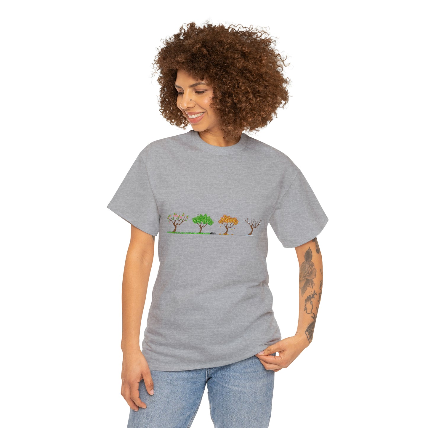 Fall Autumn Trees 01 - Unisex Heavy Cotton Tee