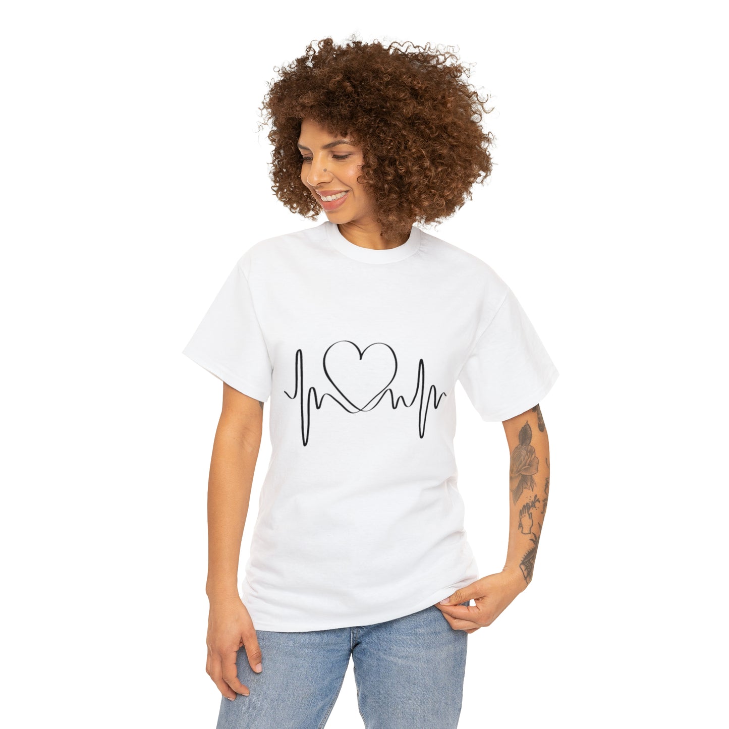 Halloween Scary Heart lines - Unisex Heavy Cotton Tee