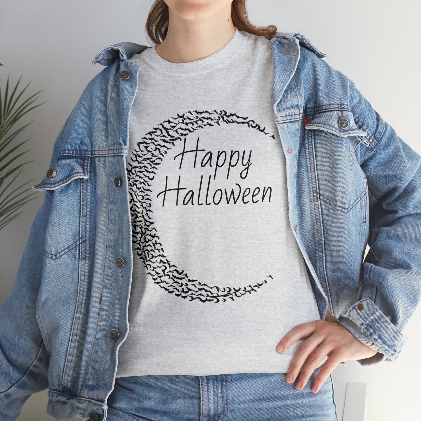 Halloween Moon Bats - Unisex Heavy Cotton Tee