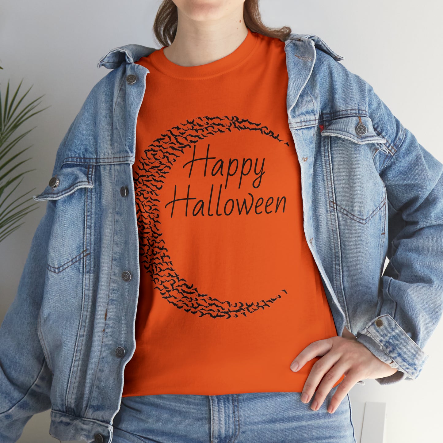 Halloween Moon Bats - Unisex Heavy Cotton Tee