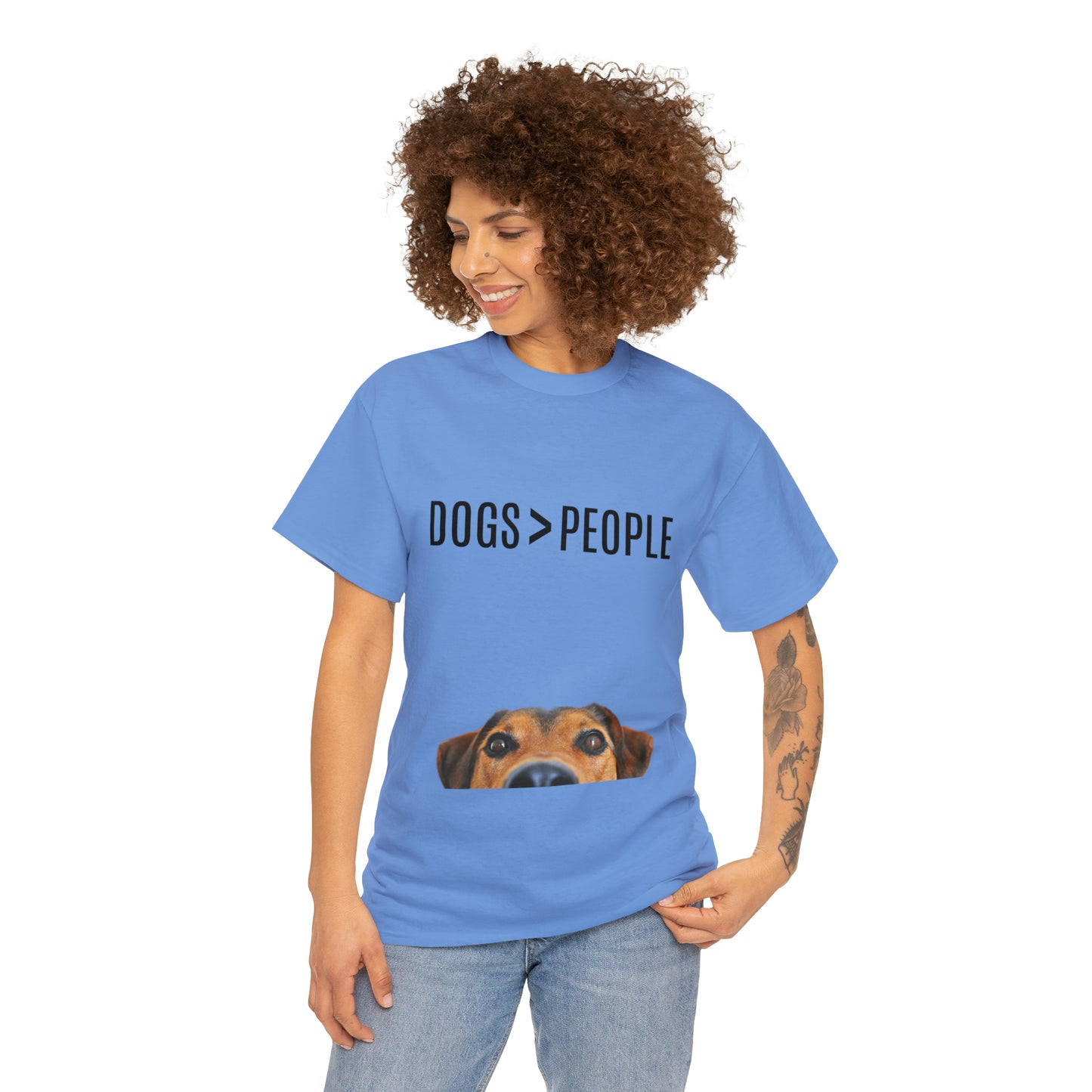 Dogs>People - Unisex Heavy Cotton Tee