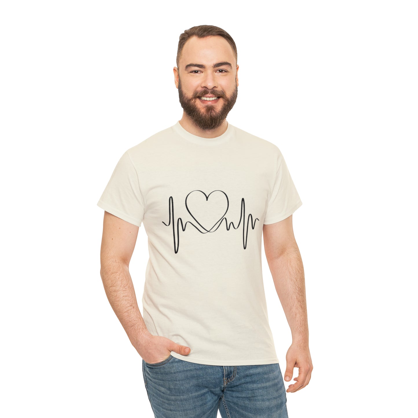 Halloween Scary Heart lines - Unisex Heavy Cotton Tee