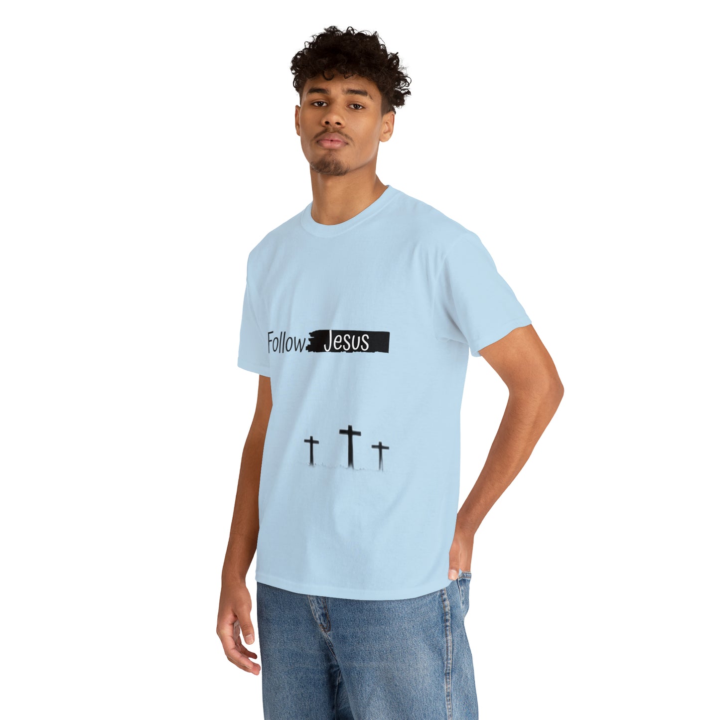 Follow Jesus01 Christian tshirt - Unisex Heavy Cotton Tee