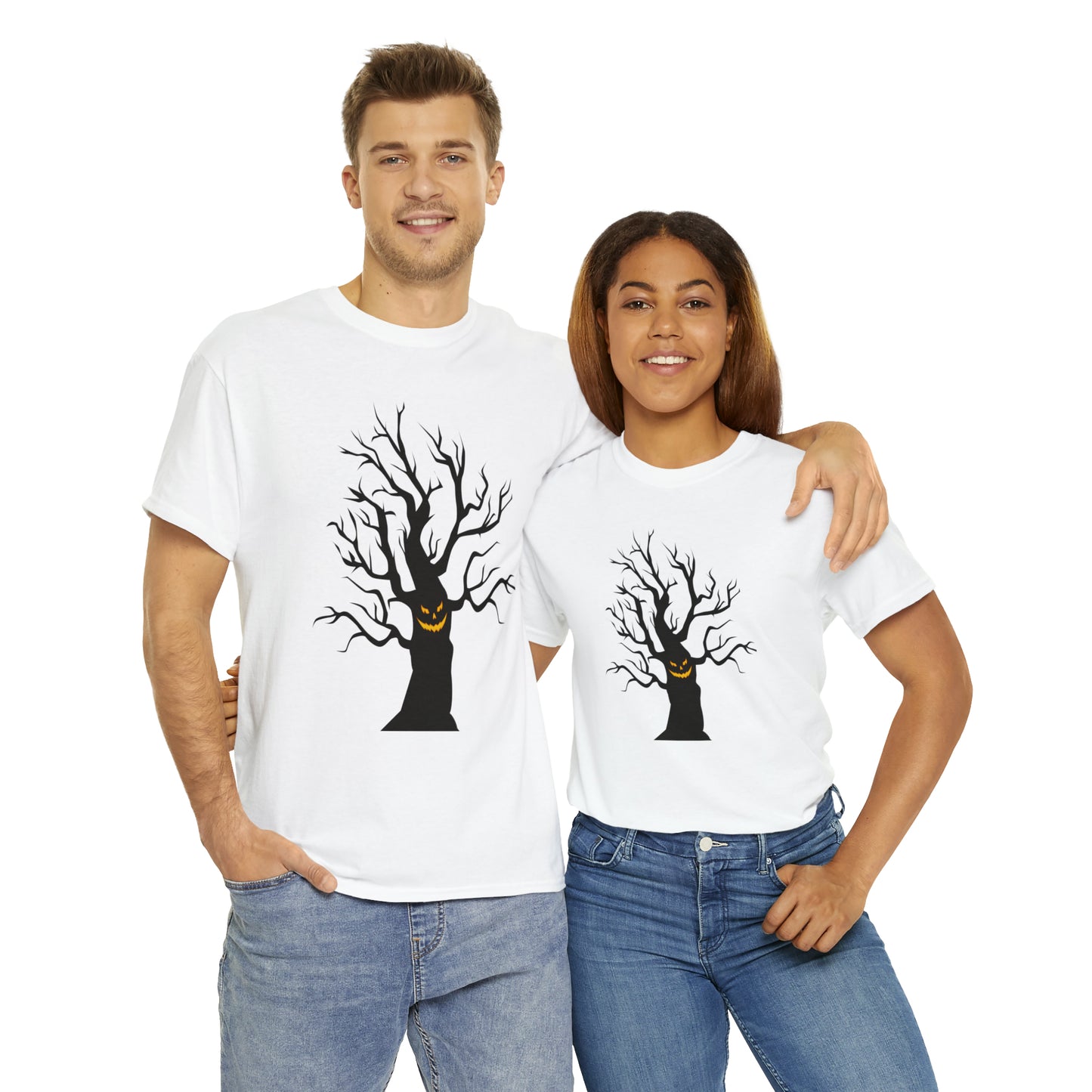 Halloween Scary Tree 03 - Unisex Heavy Cotton Tee