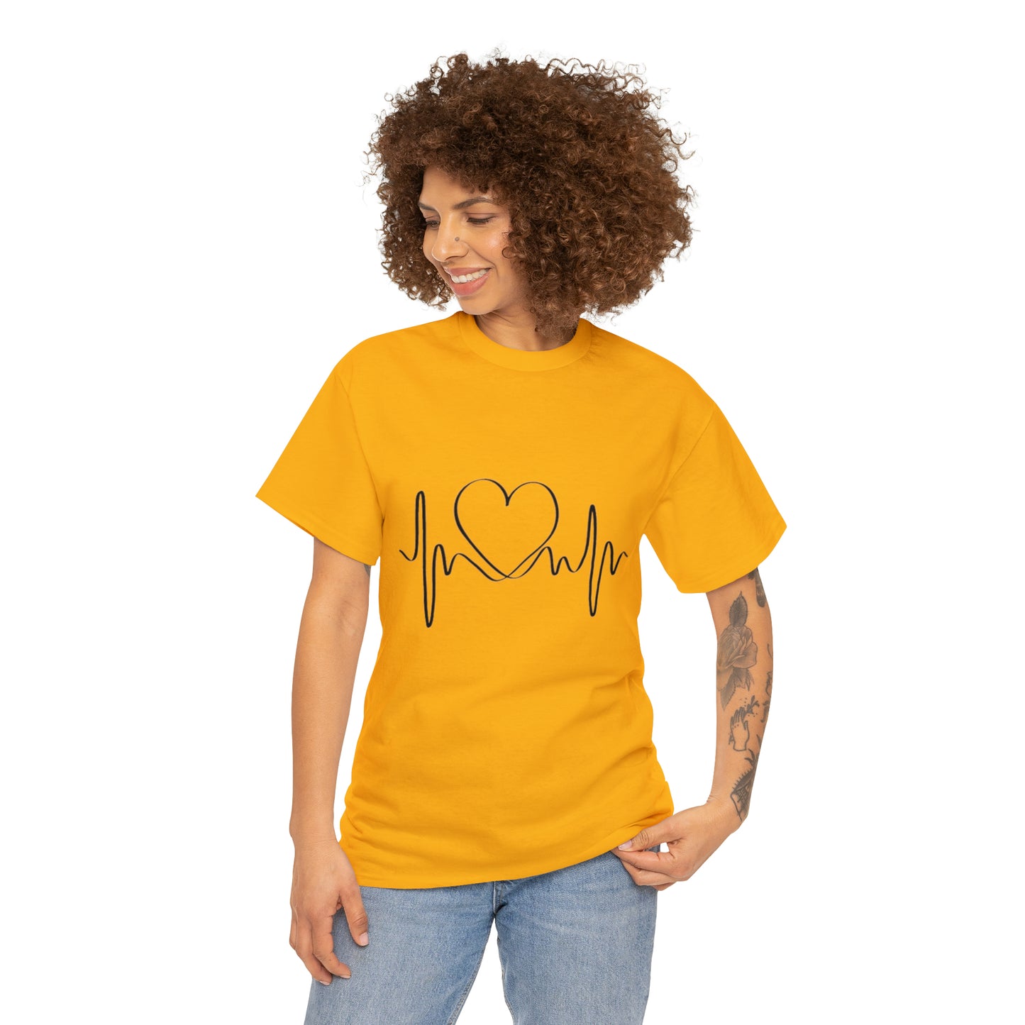 Halloween Scary Heart lines - Unisex Heavy Cotton Tee