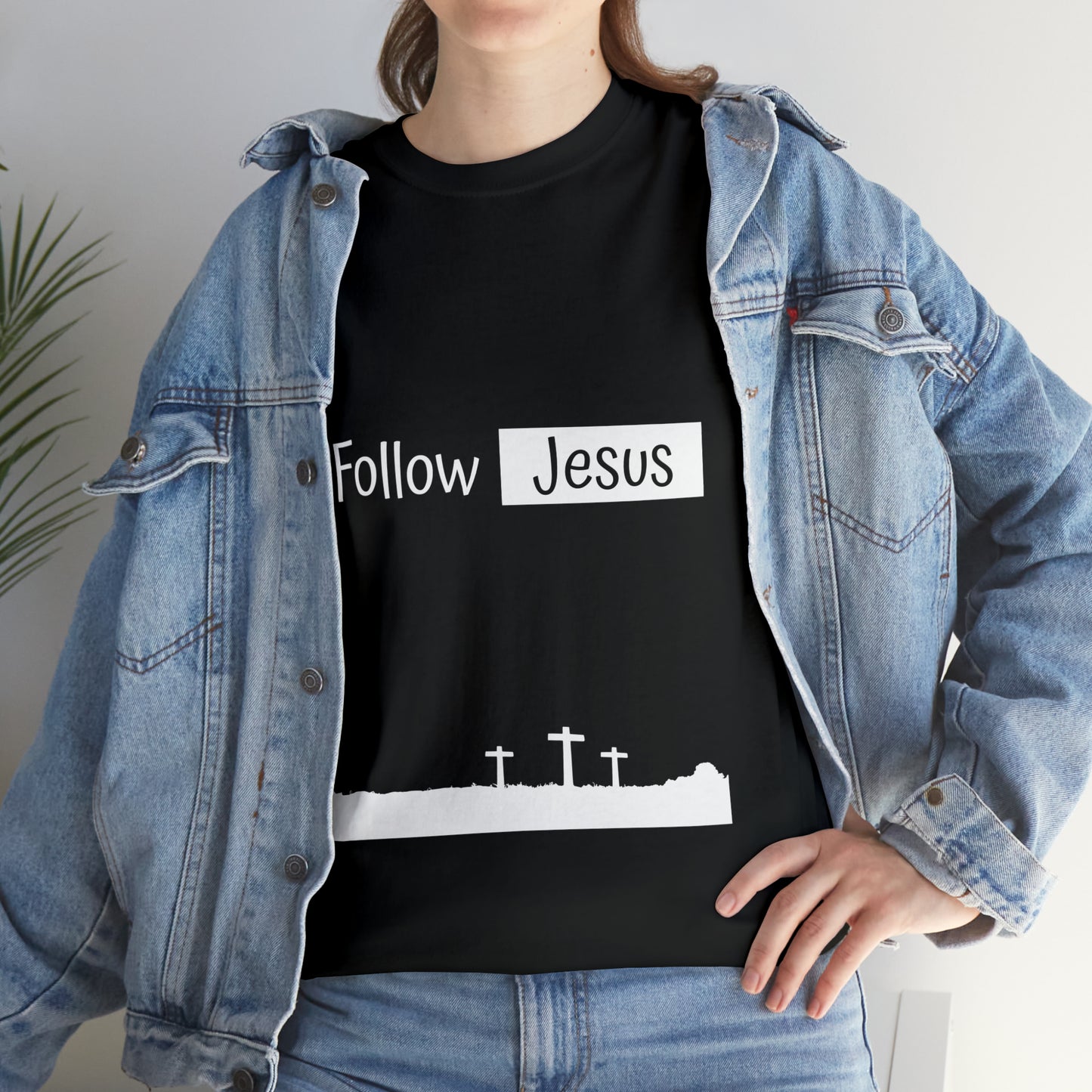 Follow Jesus01 Christian tshirt - Unisex Heavy Cotton Tee