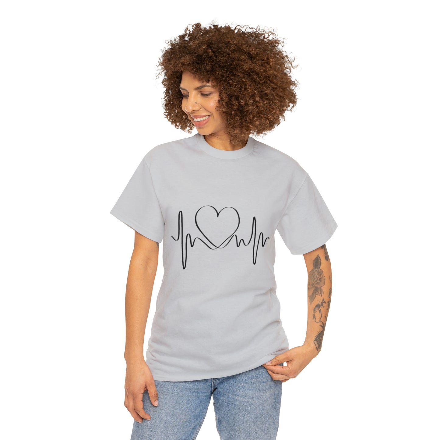 Halloween Scary Heart lines - Unisex Heavy Cotton Tee
