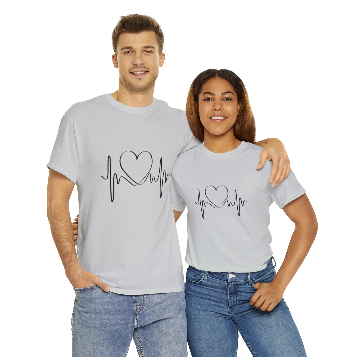 Halloween Scary Heart lines - Unisex Heavy Cotton Tee
