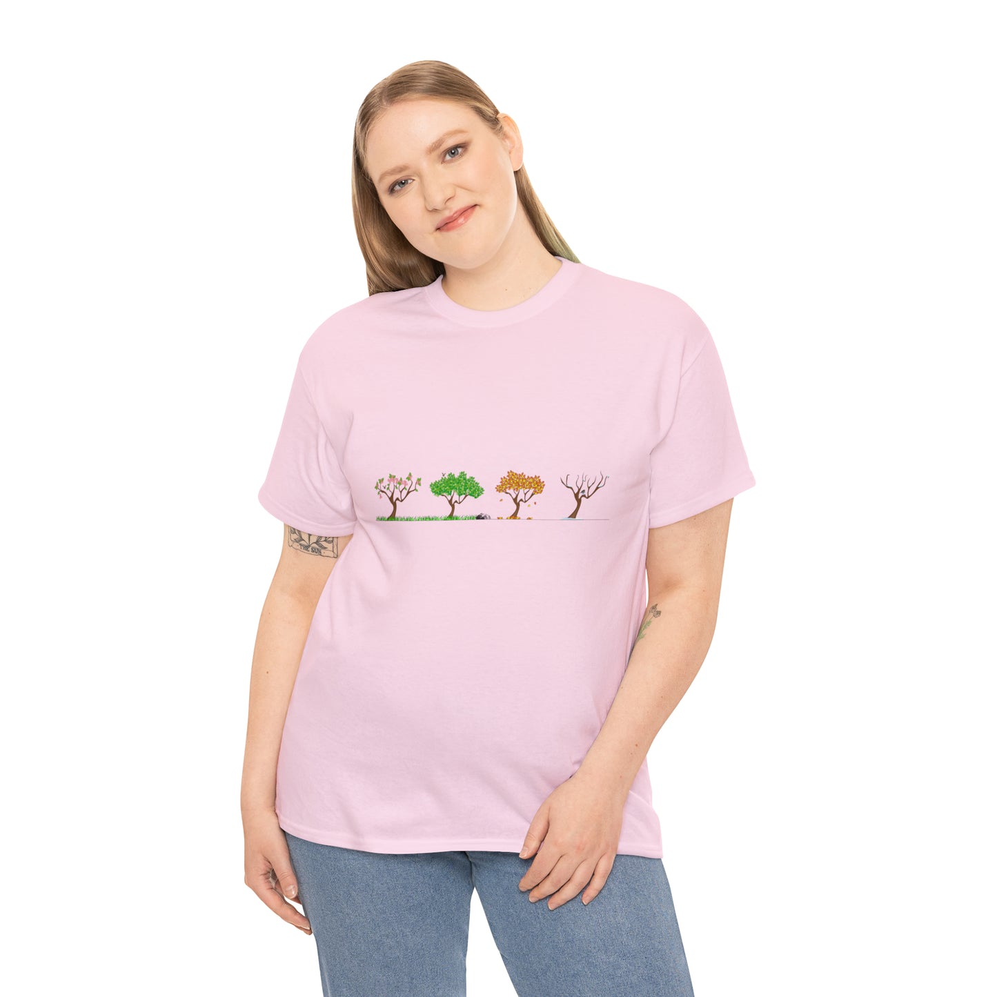 Fall Autumn Trees 01 - Unisex Heavy Cotton Tee