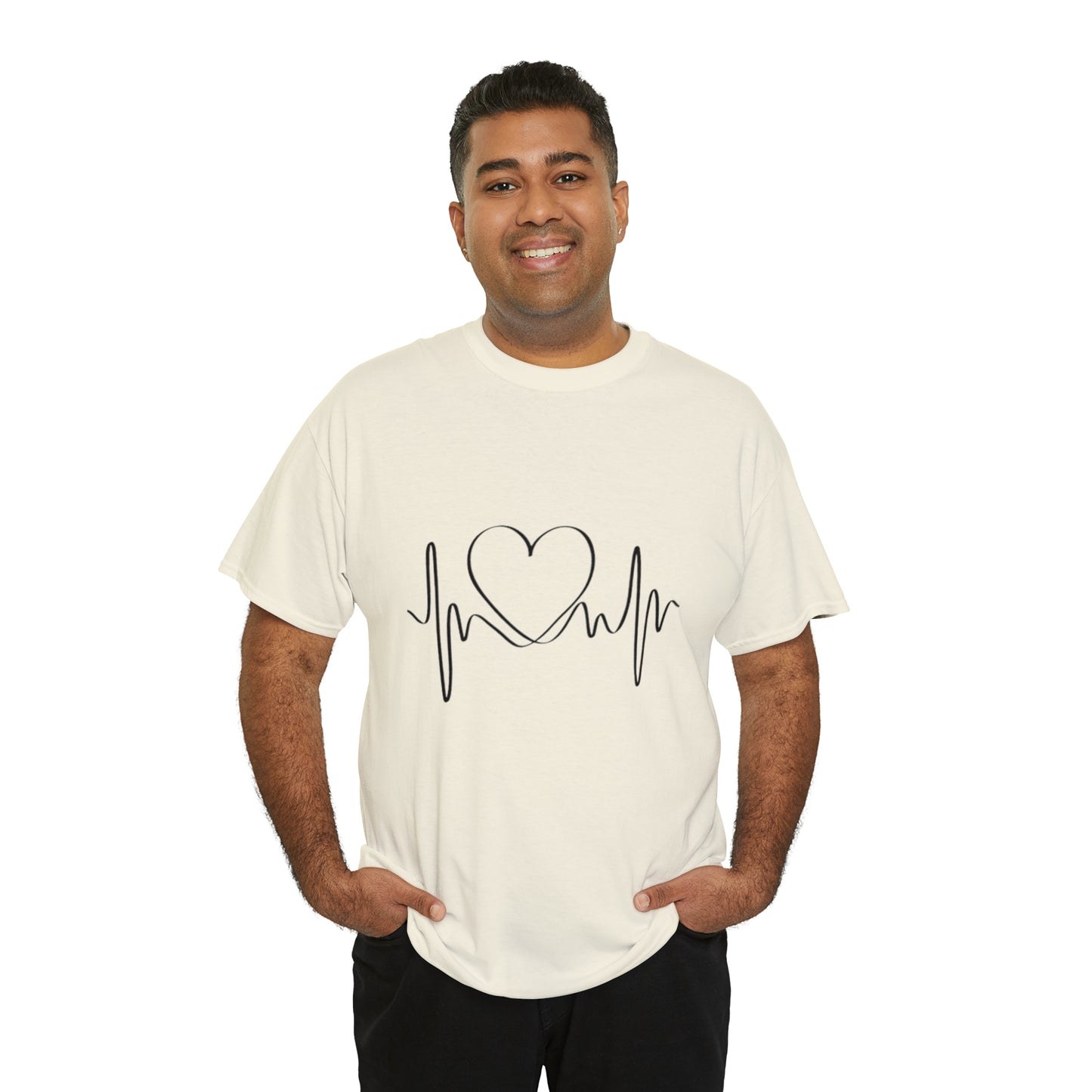 Halloween Scary Heart lines - Unisex Heavy Cotton Tee