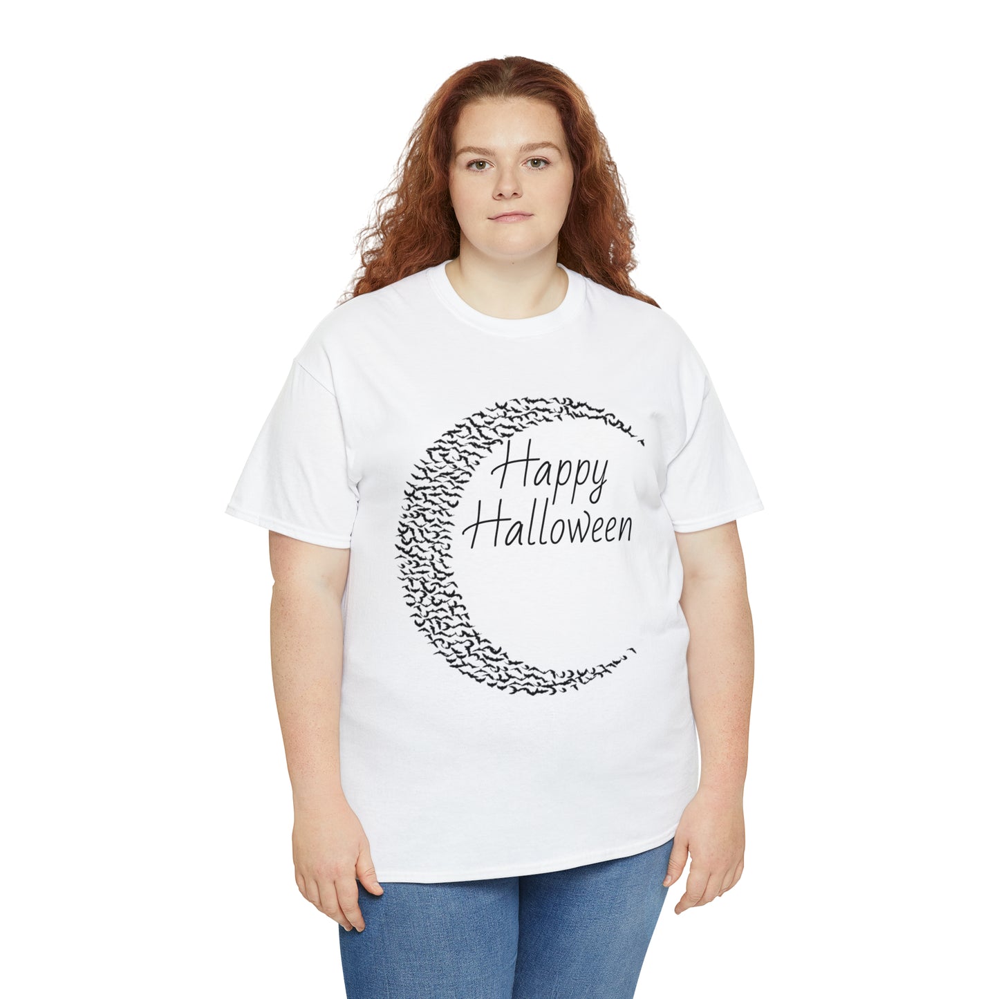 Halloween Moon Bats - Unisex Heavy Cotton Tee