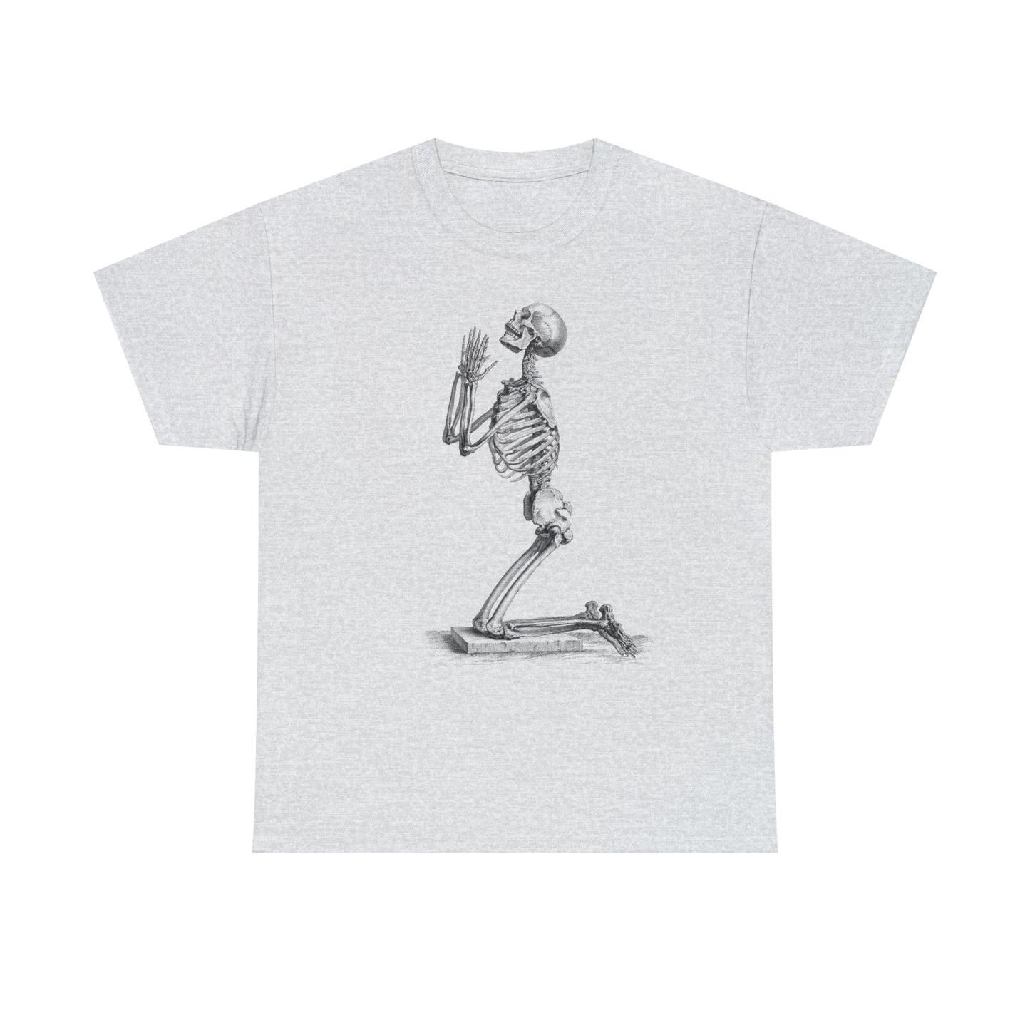 Halloween Praying Skeleton - Unisex Heavy Cotton Tee