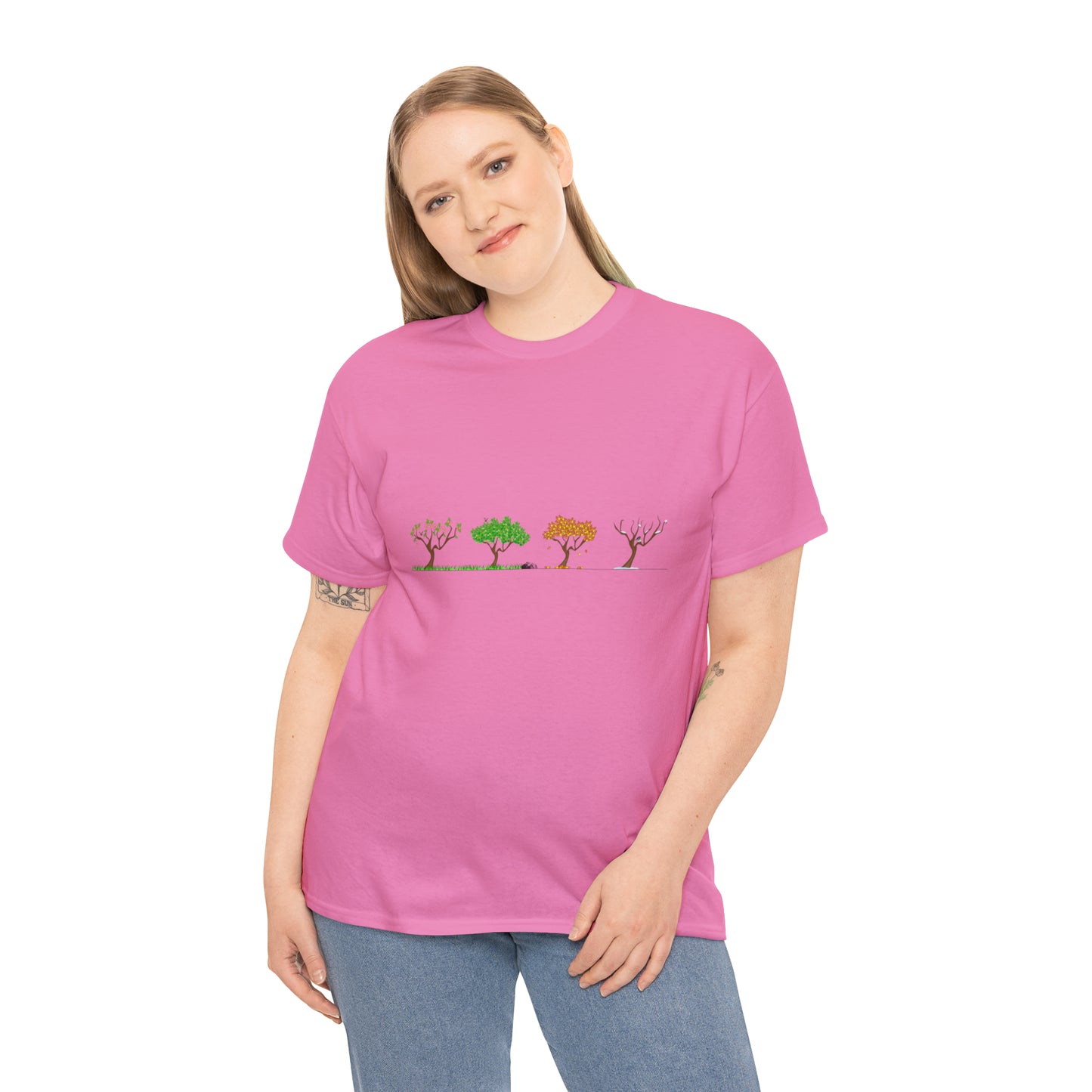 Fall Autumn Trees 01 - Unisex Heavy Cotton Tee