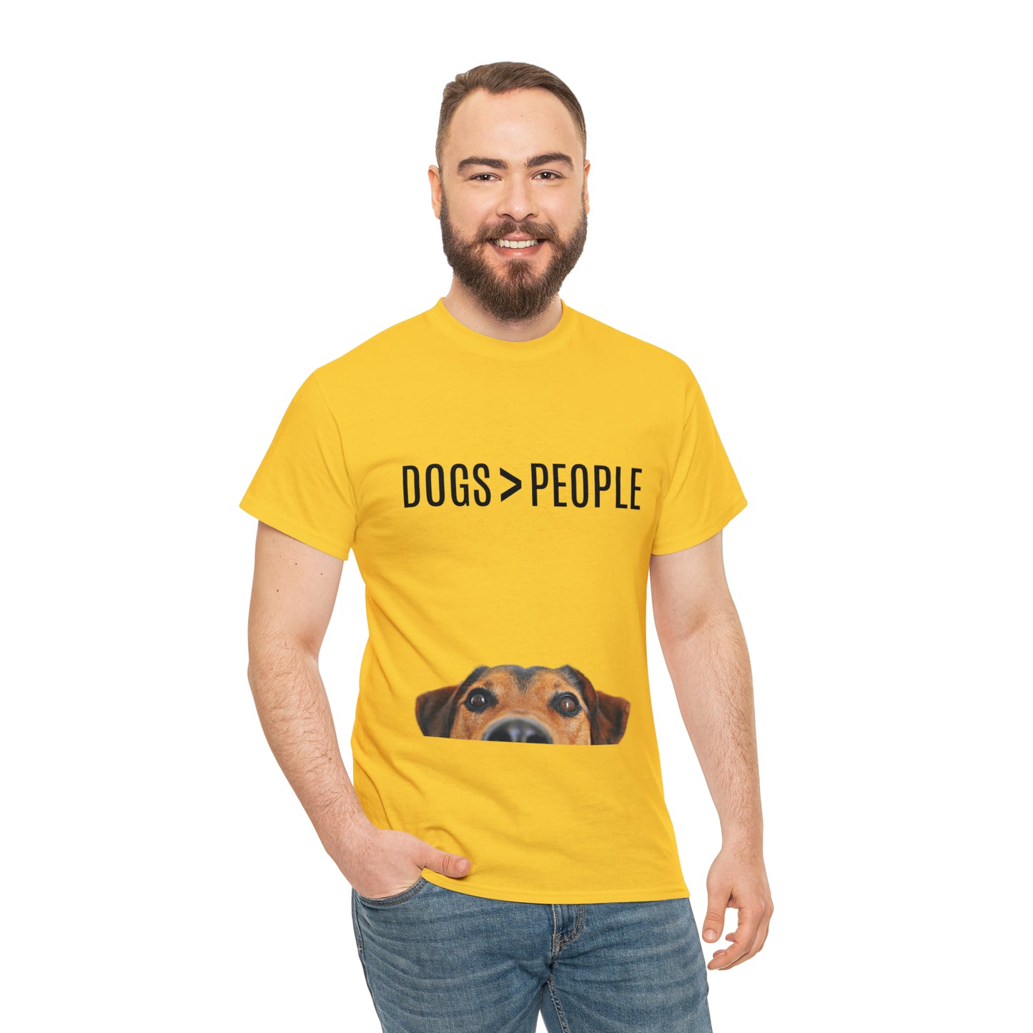 Dogs>People - Unisex Heavy Cotton Tee