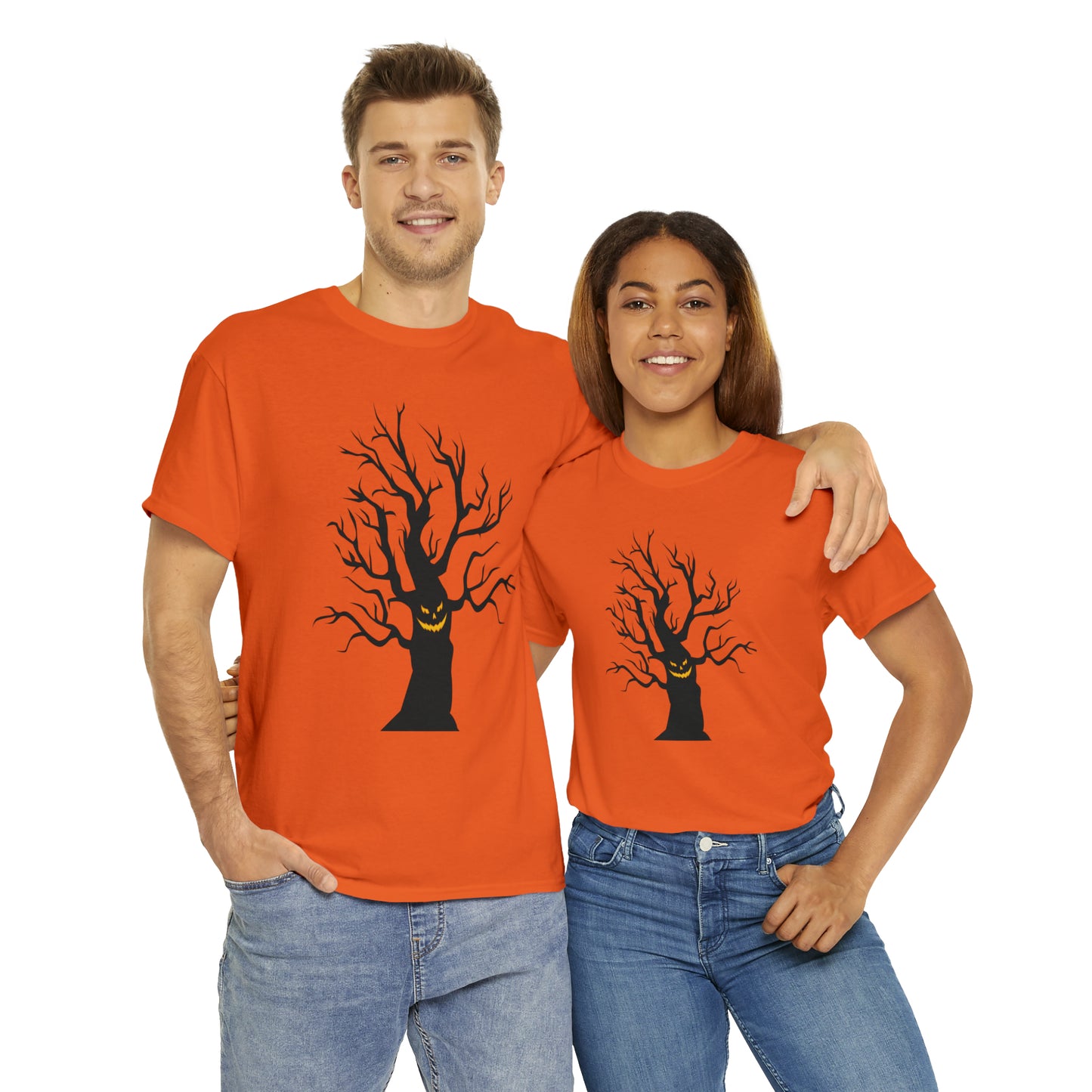 Halloween Scary Tree 03 - Unisex Heavy Cotton Tee