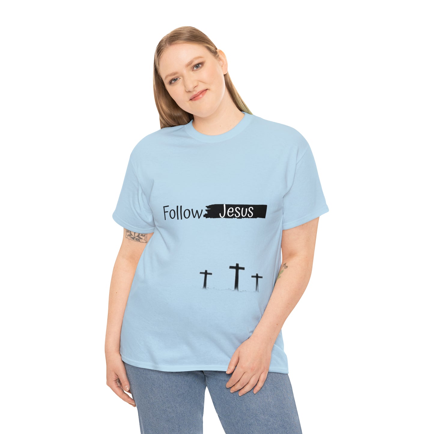 Follow Jesus01 Christian tshirt - Unisex Heavy Cotton Tee