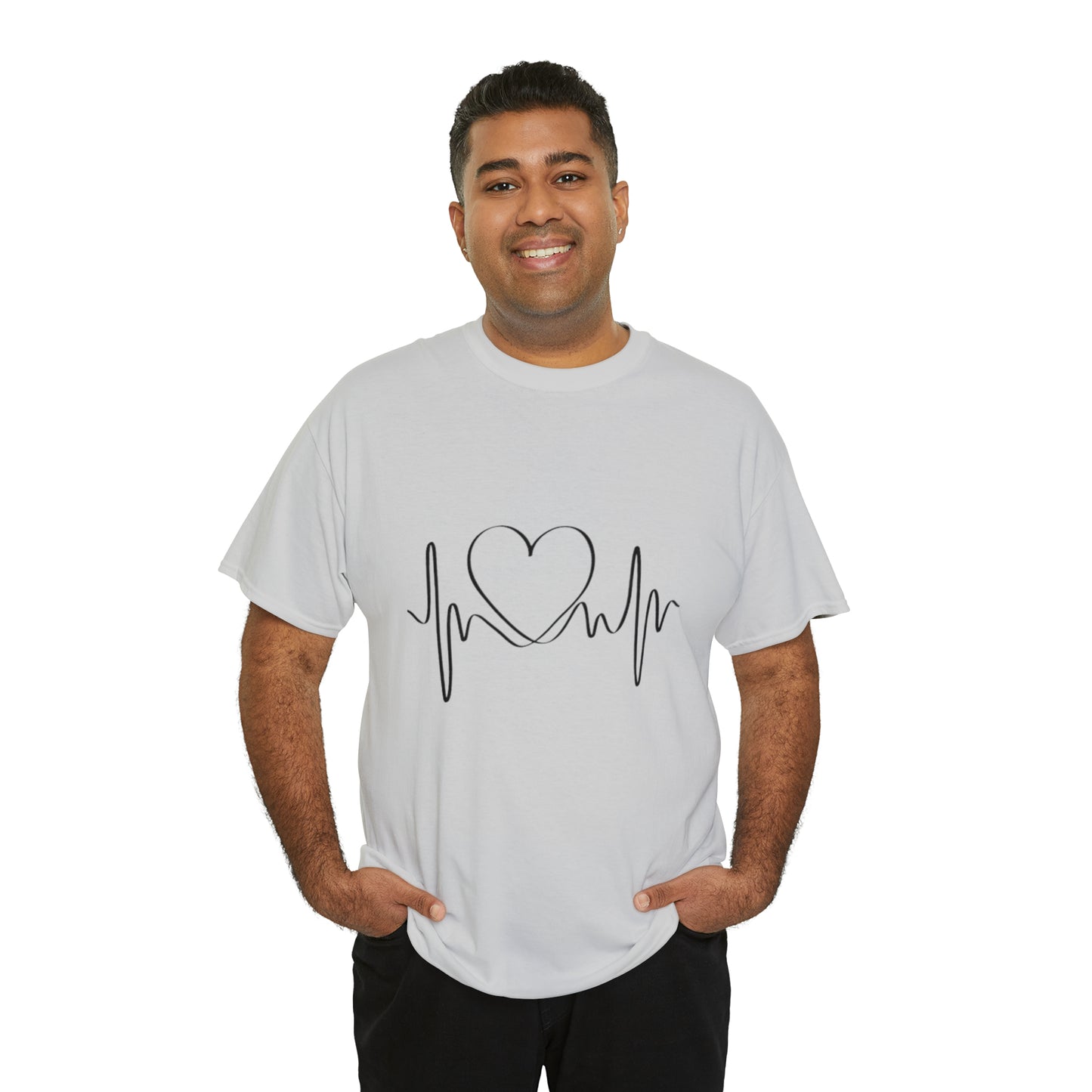 Halloween Scary Heart lines - Unisex Heavy Cotton Tee