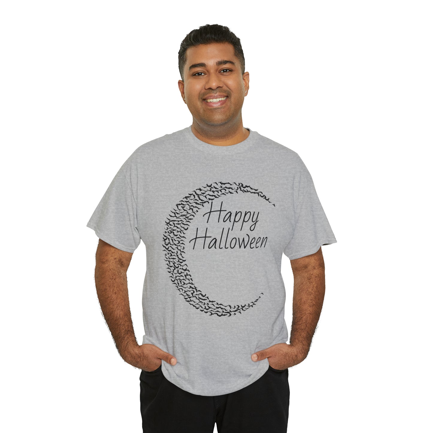 Halloween Moon Bats - Unisex Heavy Cotton Tee