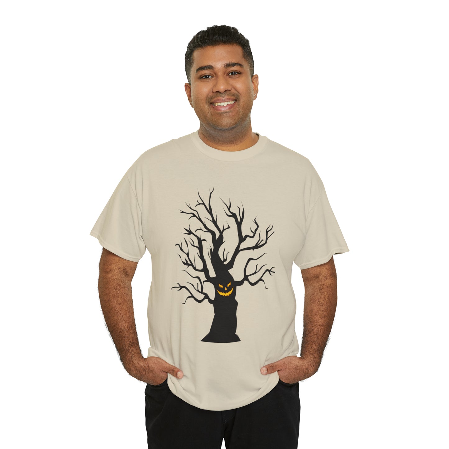 Halloween Scary Tree 03 - Unisex Heavy Cotton Tee